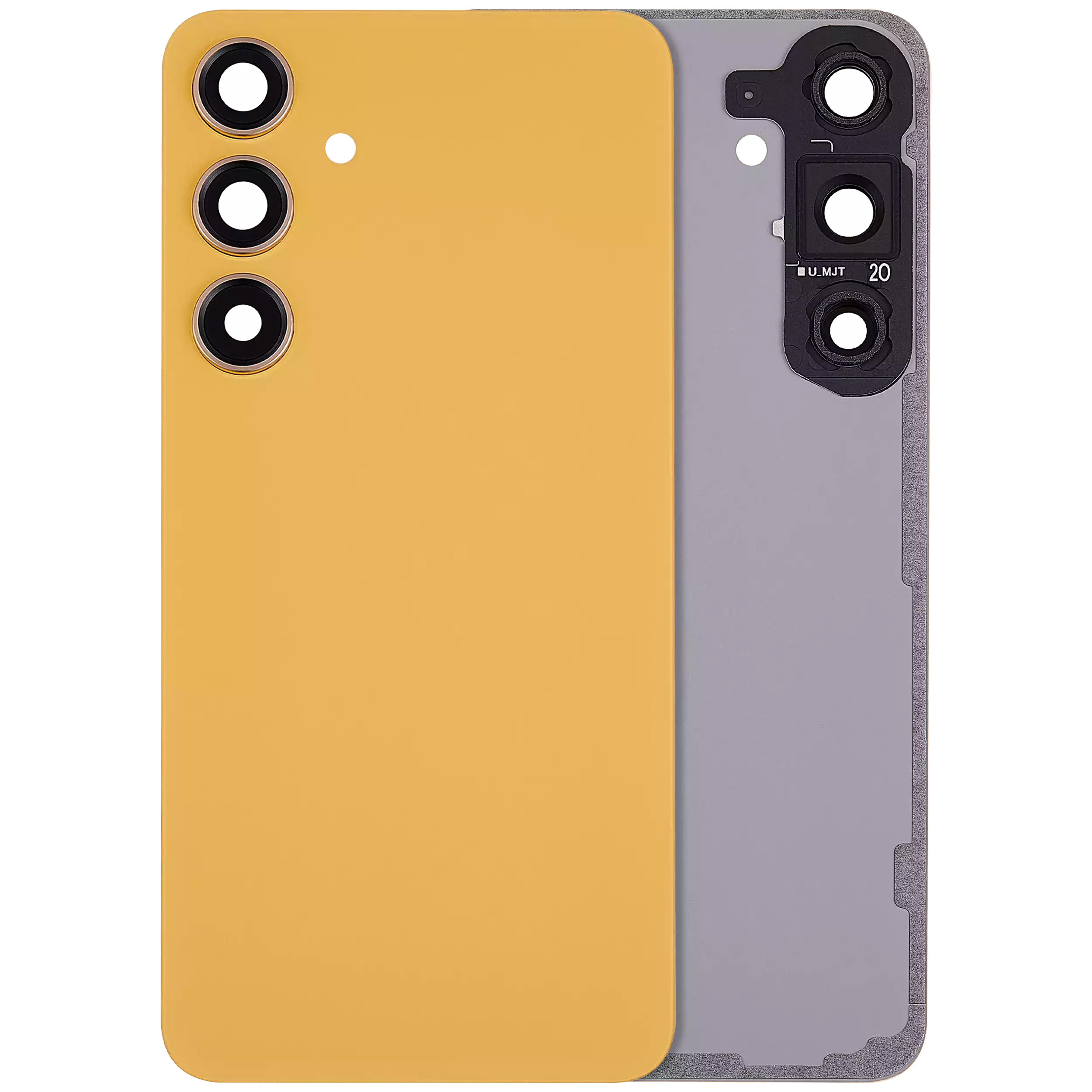 Back Cover Glass With Camera Lens Compatible For Samsung Galaxy S24 Plus 5G (No Logo) (Aftermarket Plus) (Sandstone Orange)