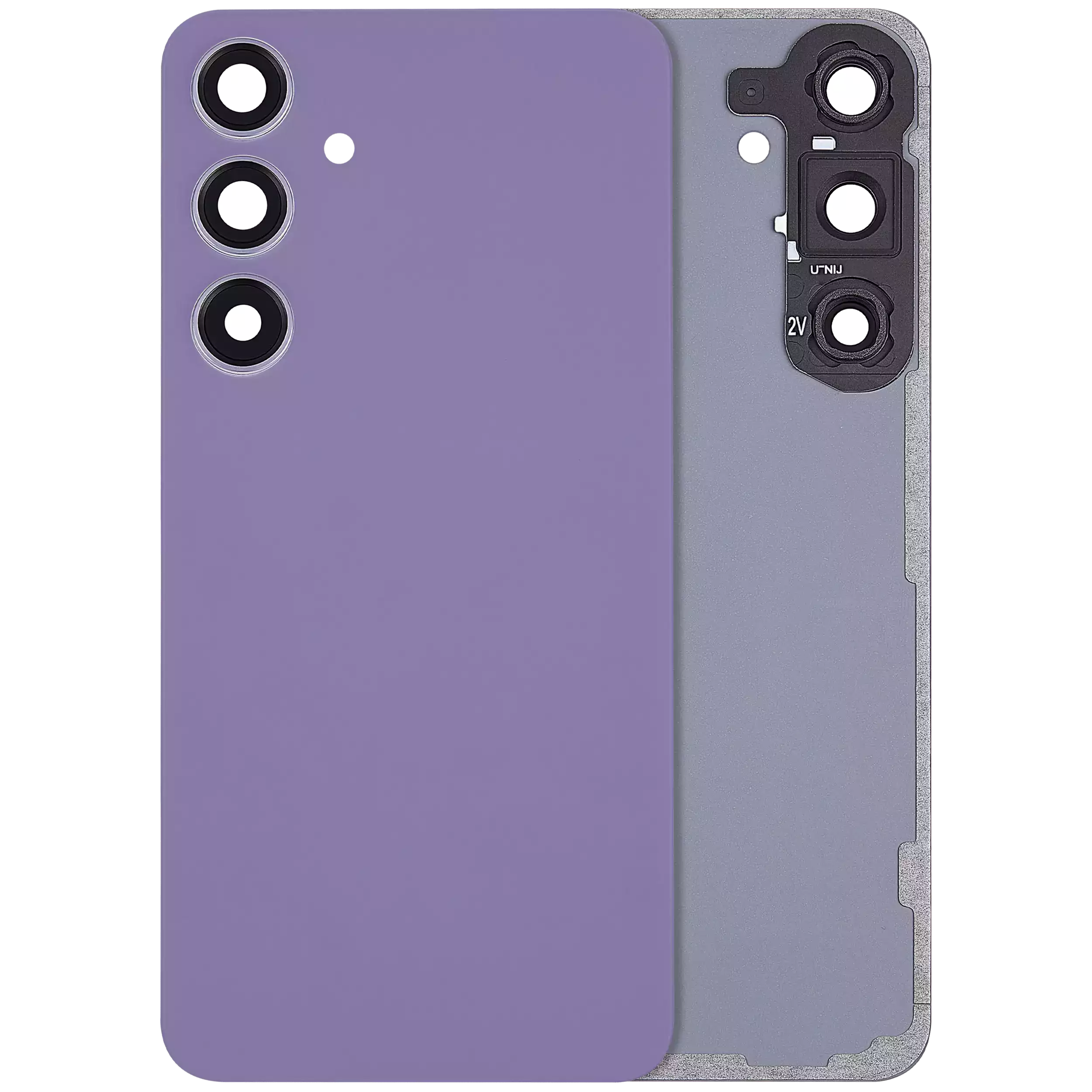 Back Cover Glass With Camera Lens Compatible For Samsung Galaxy S24 Plus 5G (No Logo) (Aftermarket Plus) (Cobalt Violet)