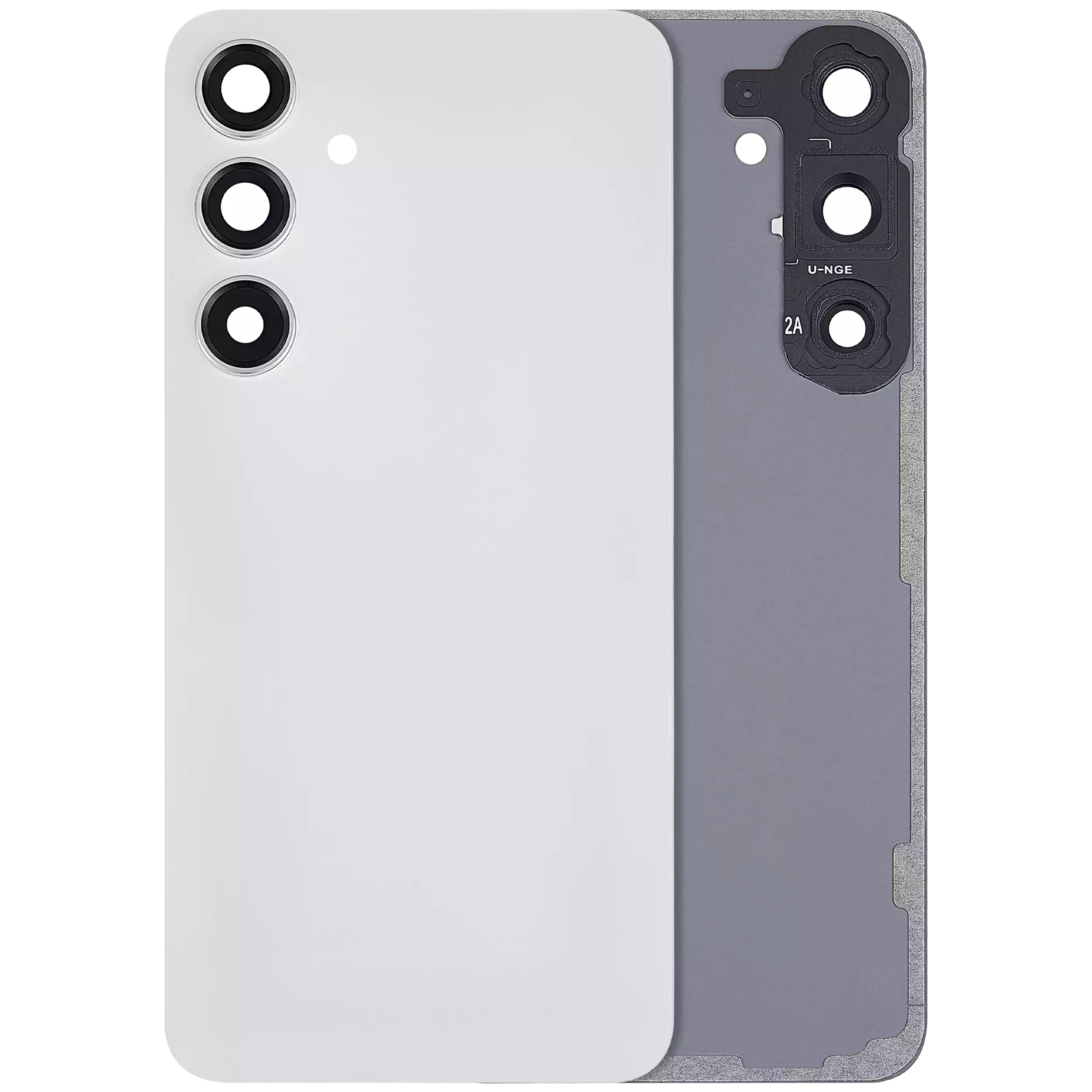 Back Cover Glass With Camera Lens Compatible For Samsung Galaxy S24 Plus 5G (No Logo) (Aftermarket Plus) (Marble Gray)