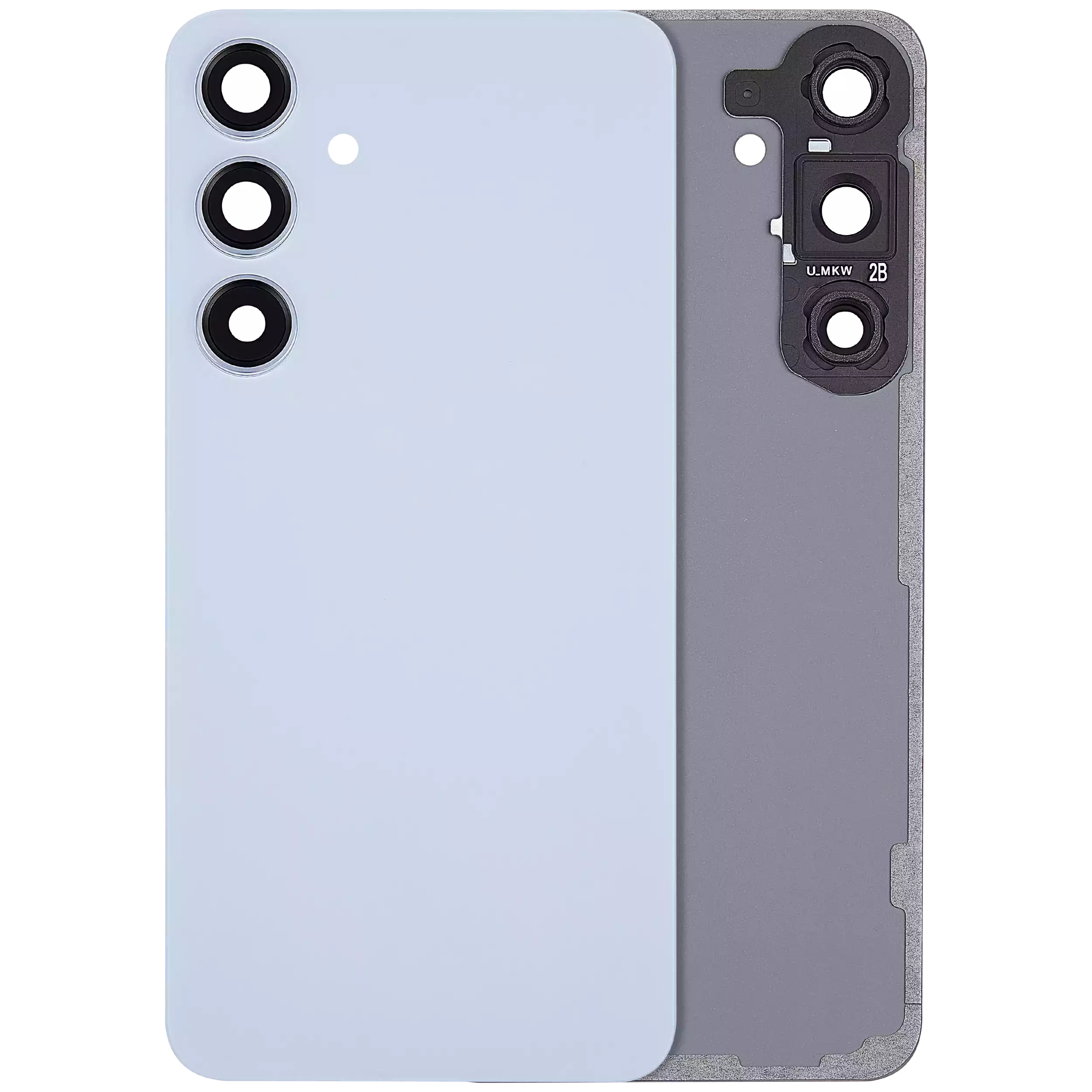 Back Cover Glass With Camera Lens Compatible For Samsung Galaxy S24 Plus 5G (No Logo) (Aftermarket Plus) (Sapphire Blue)