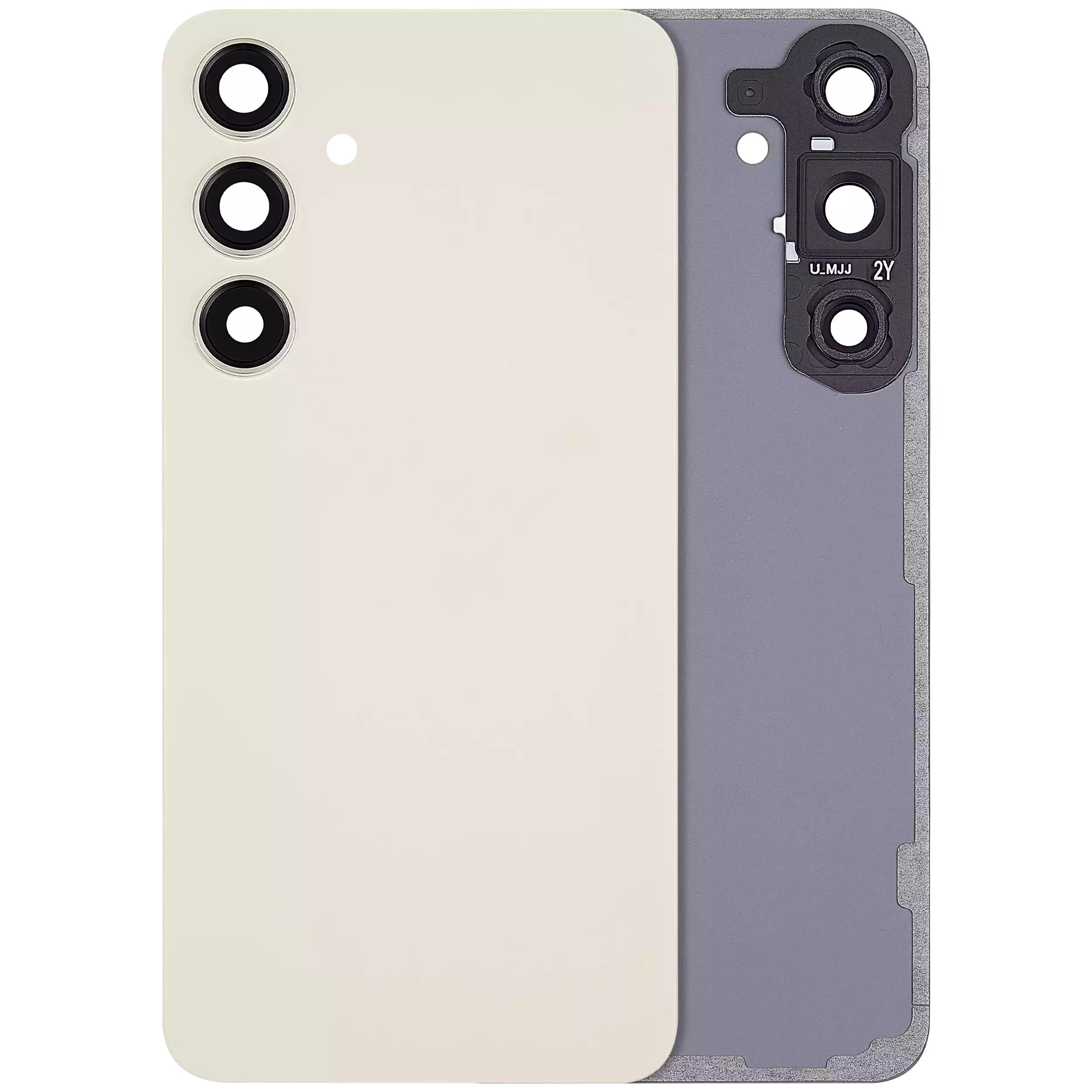 Back Cover Glass With Camera Lens Compatible For Samsung Galaxy S24 Plus 5G (No Logo) (Aftermarket Plus) (Amber Yellow)