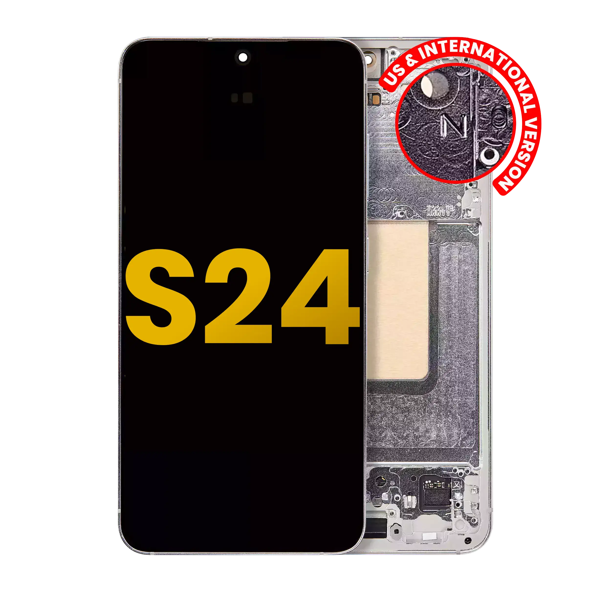 Oled Assembly With Frame Compatible For Samsung Galaxy S24 5G (Us & International Version) (Refurbished) (Marble Grey)