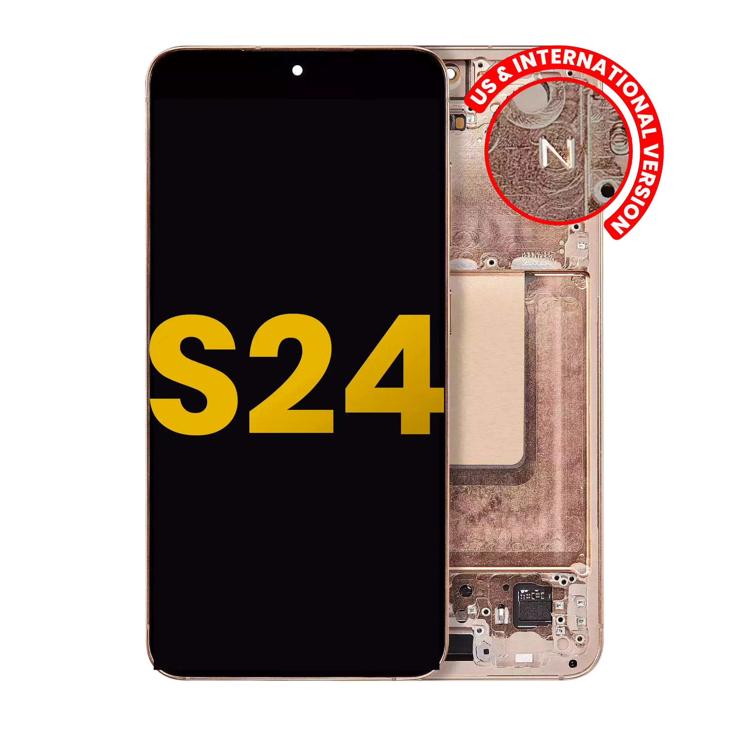 Oled Assembly With Frame Compatible For Samsung Galaxy S24 5G (Us & International Version) (Refurbished) (Sandstone Orange)