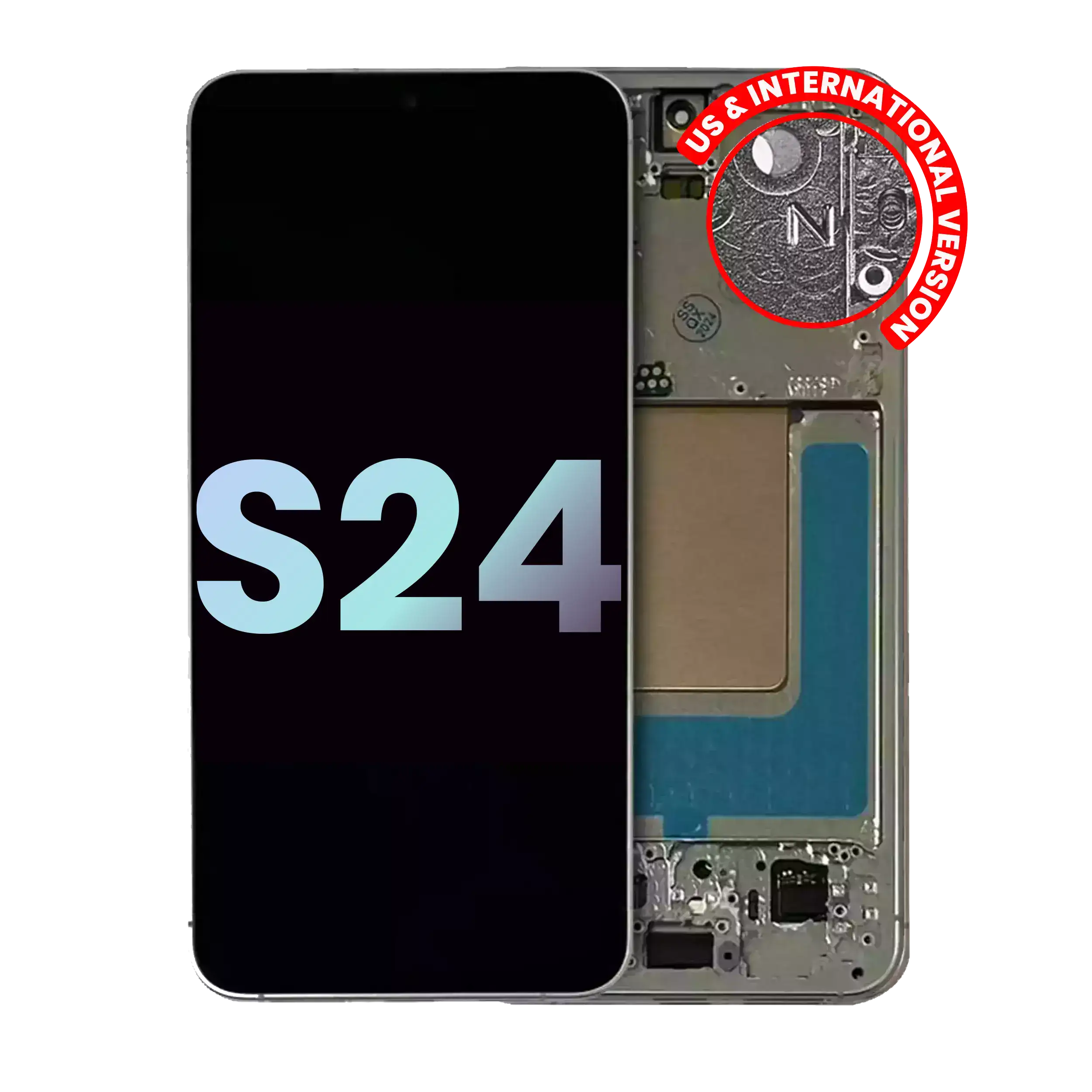 Oled Assembly  With Frame Compatible For Samsung Galaxy S24 5G (Us & International Version) (Service Pack) (Amber Yellow)