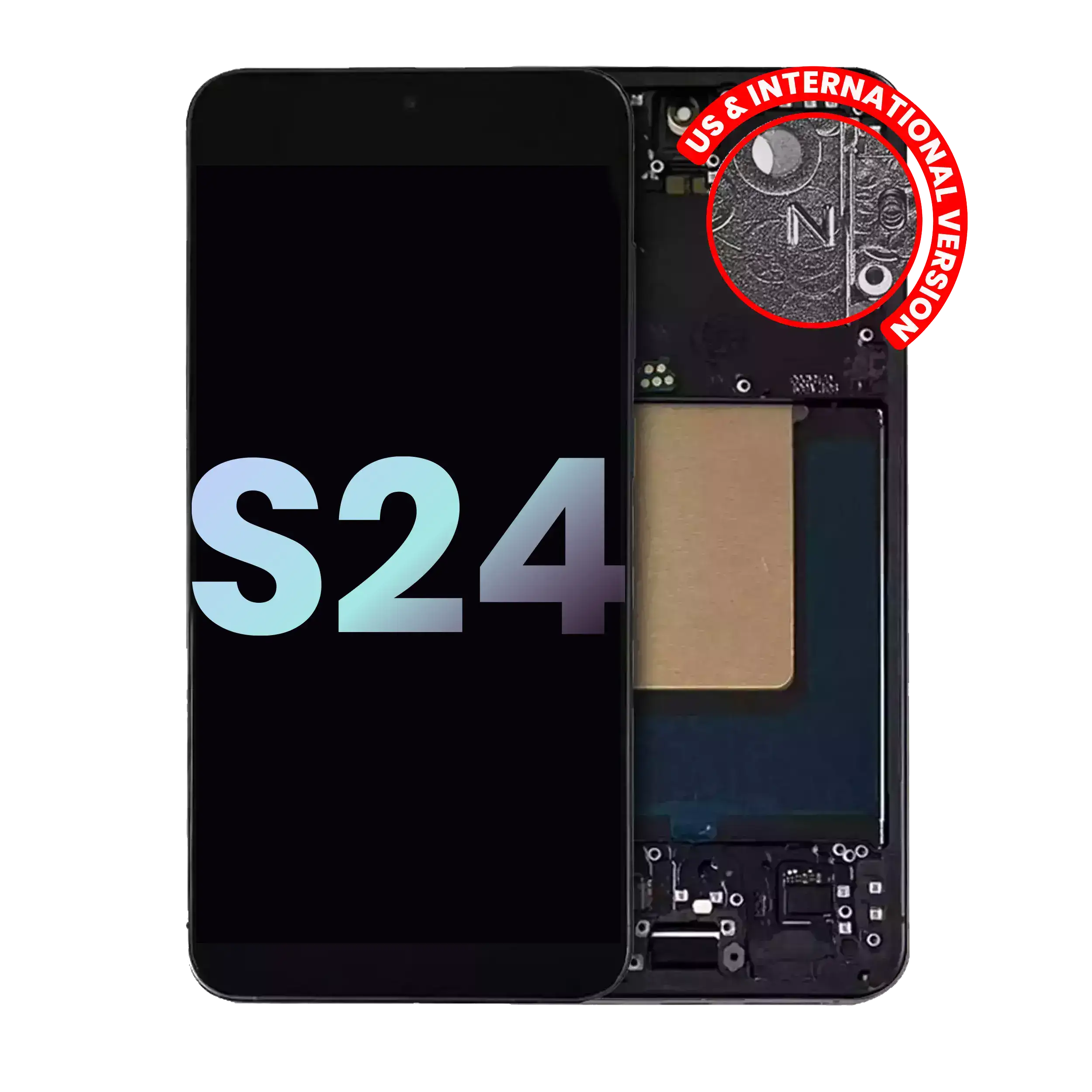 Oled Assembly With Frame Compatible For Samsung Galaxy S24 5G (Us & International Version) (Service Pack) (Onyx Black)