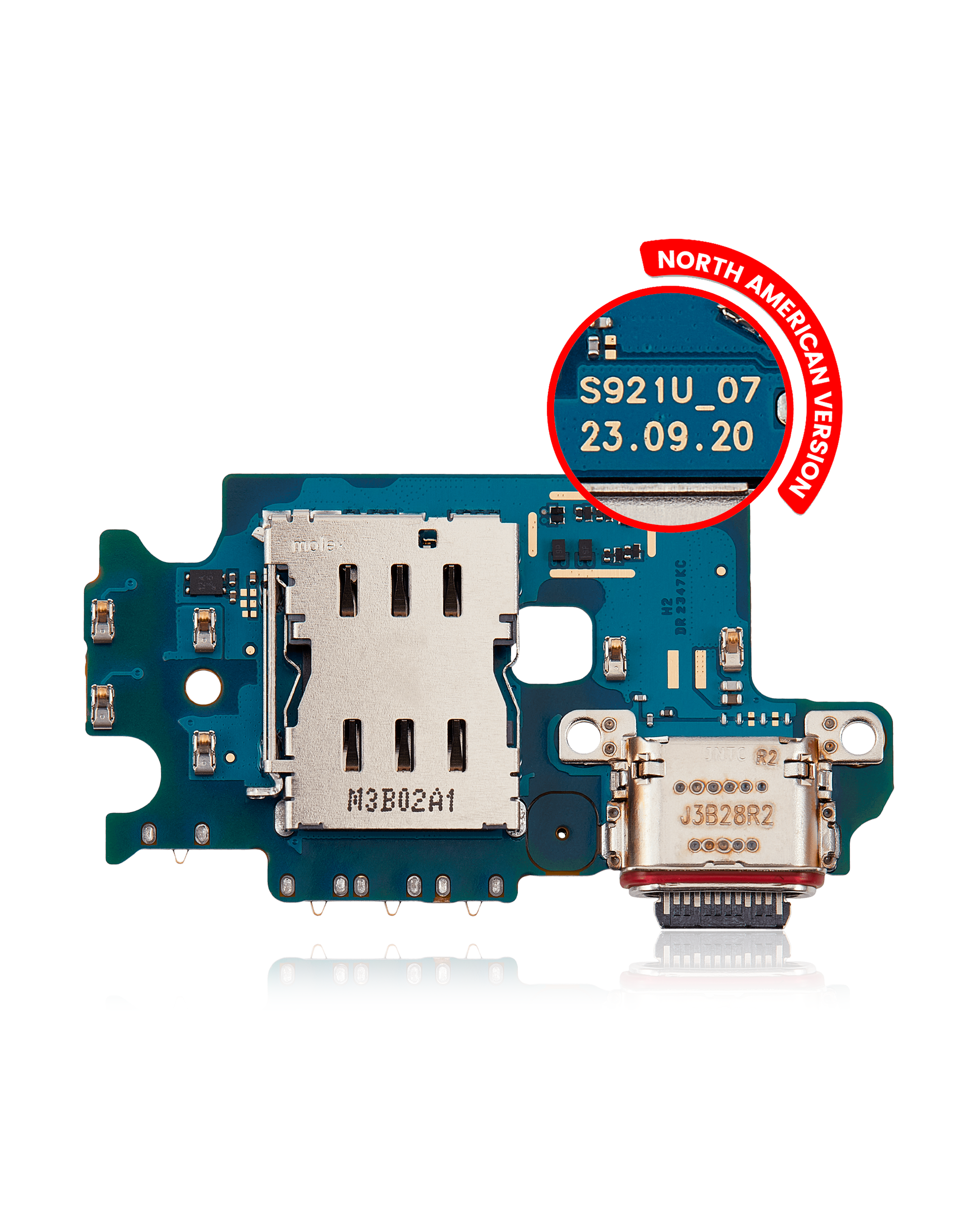 Charging Port Board With Sim Card Reader Compatible For Samsung Galaxy S24 5G (S921U) (Us Version) (Premium)