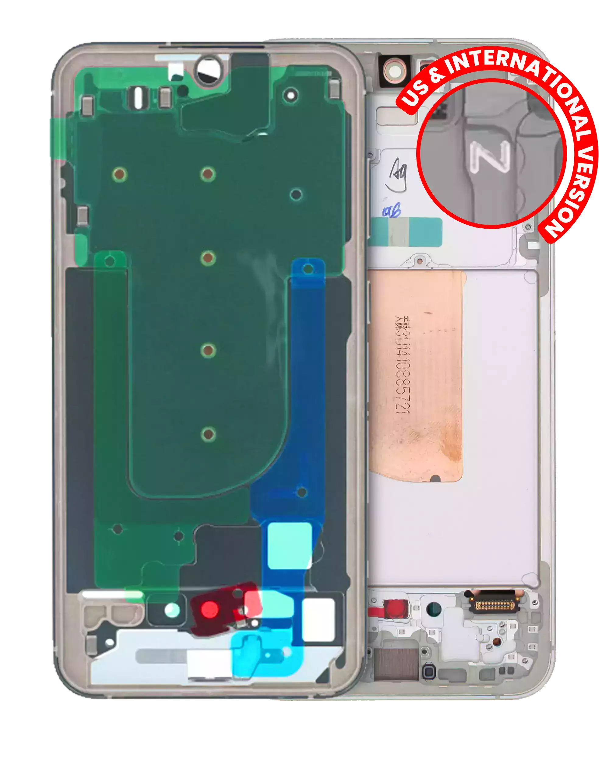 Mid-Frame Housing Compatible For Samsung Galaxy S23 Fe (Us & International Version) (Cream)