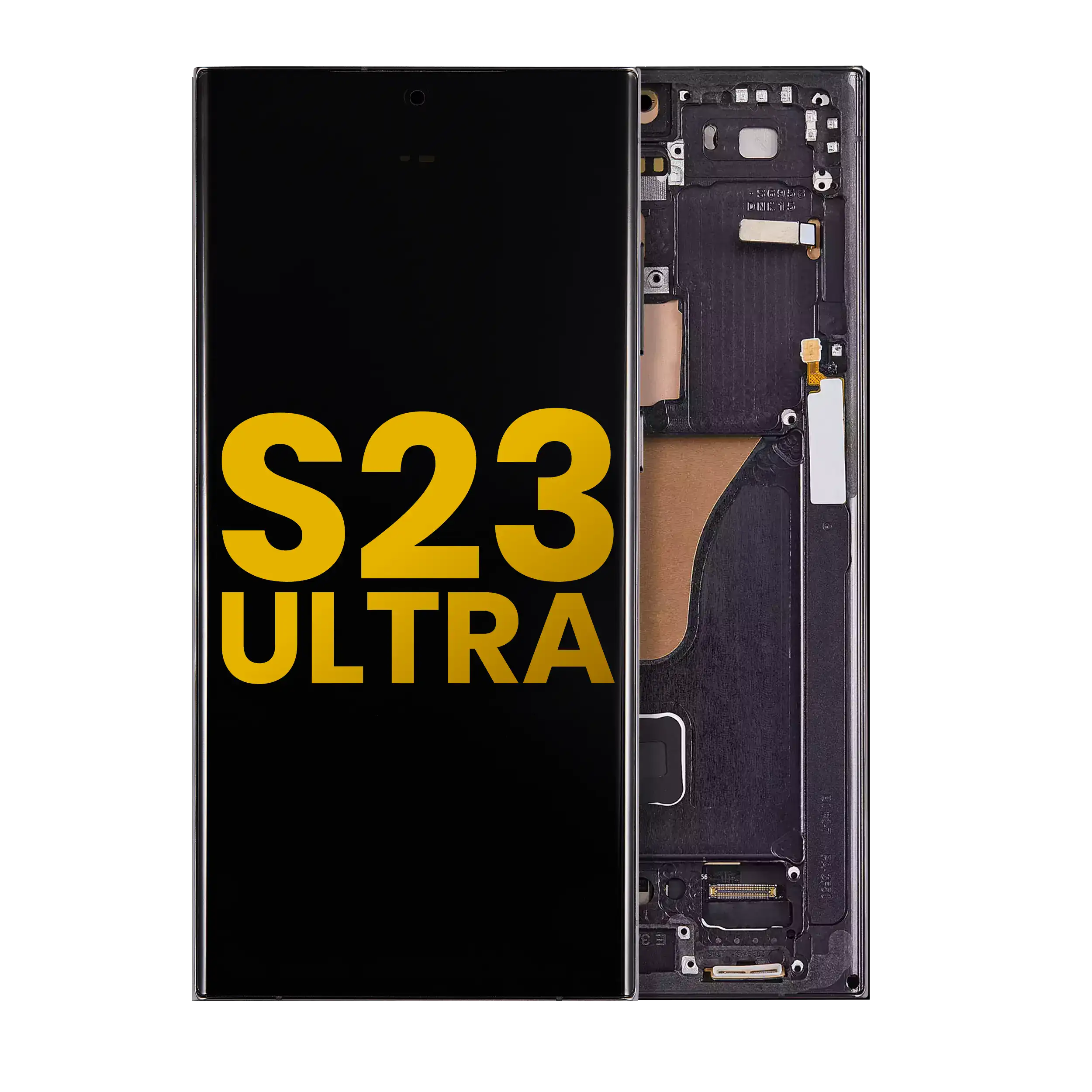 Oled Assembly With Frame Compatible For Samsung Galaxy S23 Ultra (Us & International) (Refurbished) (Phantom Black)