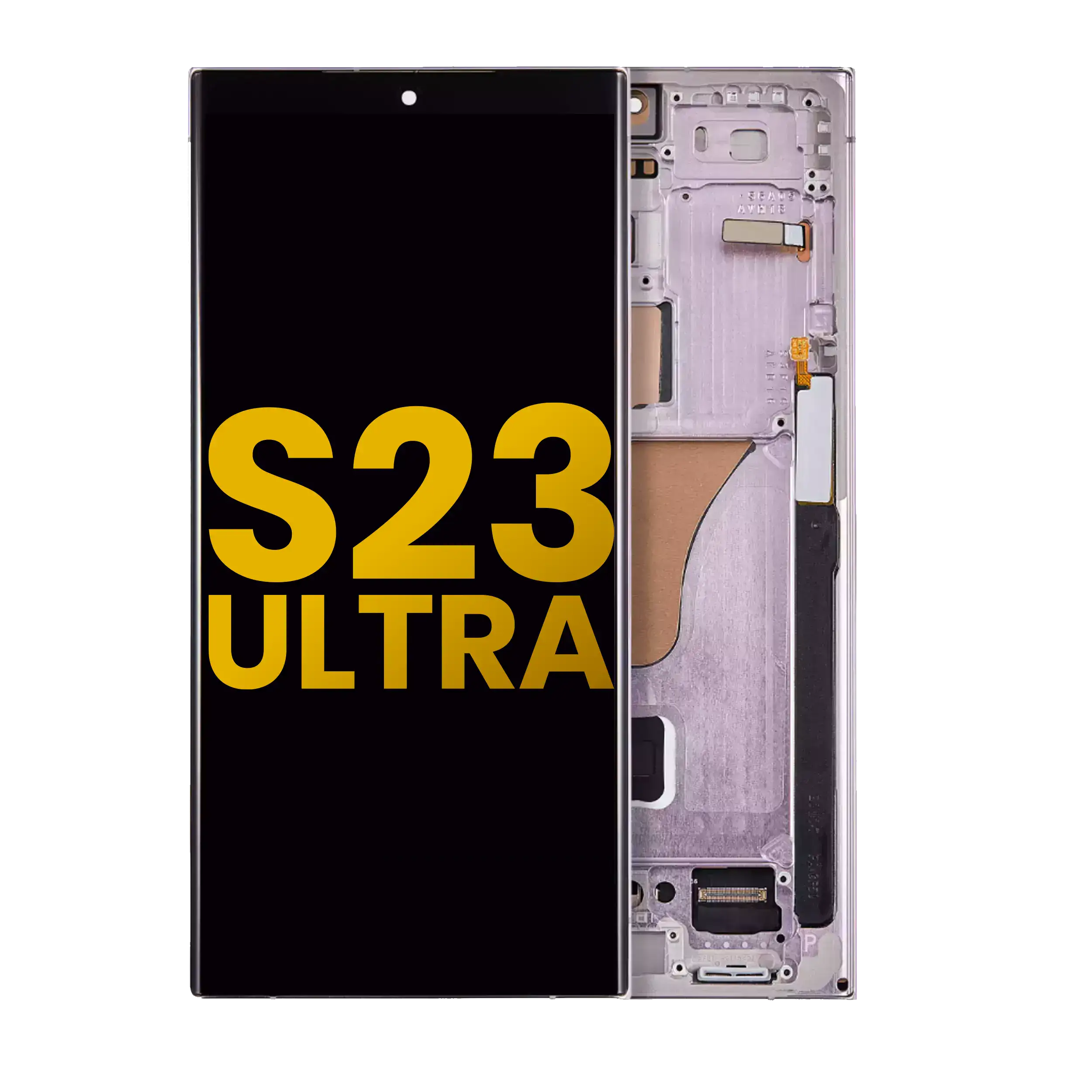 Oled Assembly With Frame Compatible For Samsung Galaxy S23 Ultra (Us & International) (Refurbished) (Lavender)