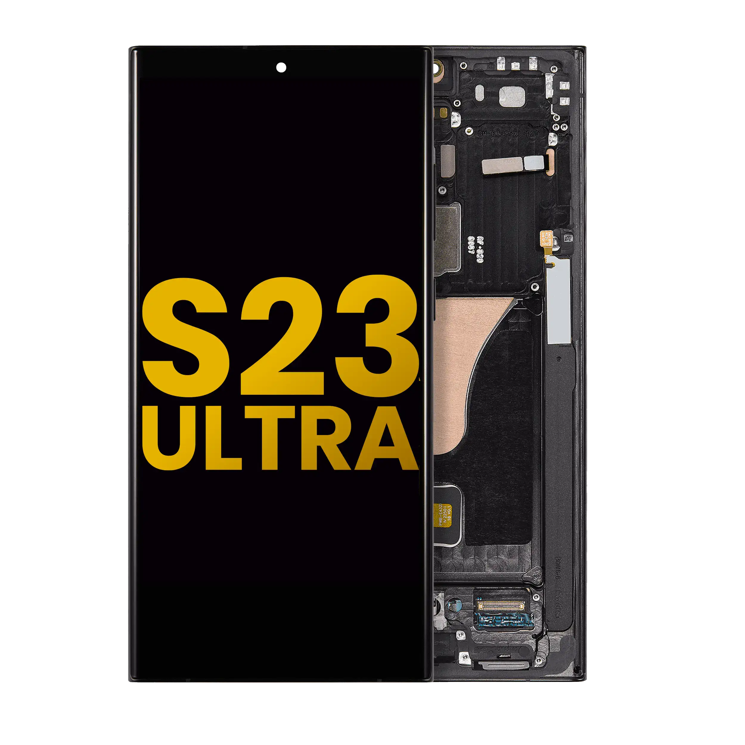 Oled Assembly With Frame Compatible For Samsung Galaxy S23 Ultra (Us & International) (Refurbished) (Graphite / Red)