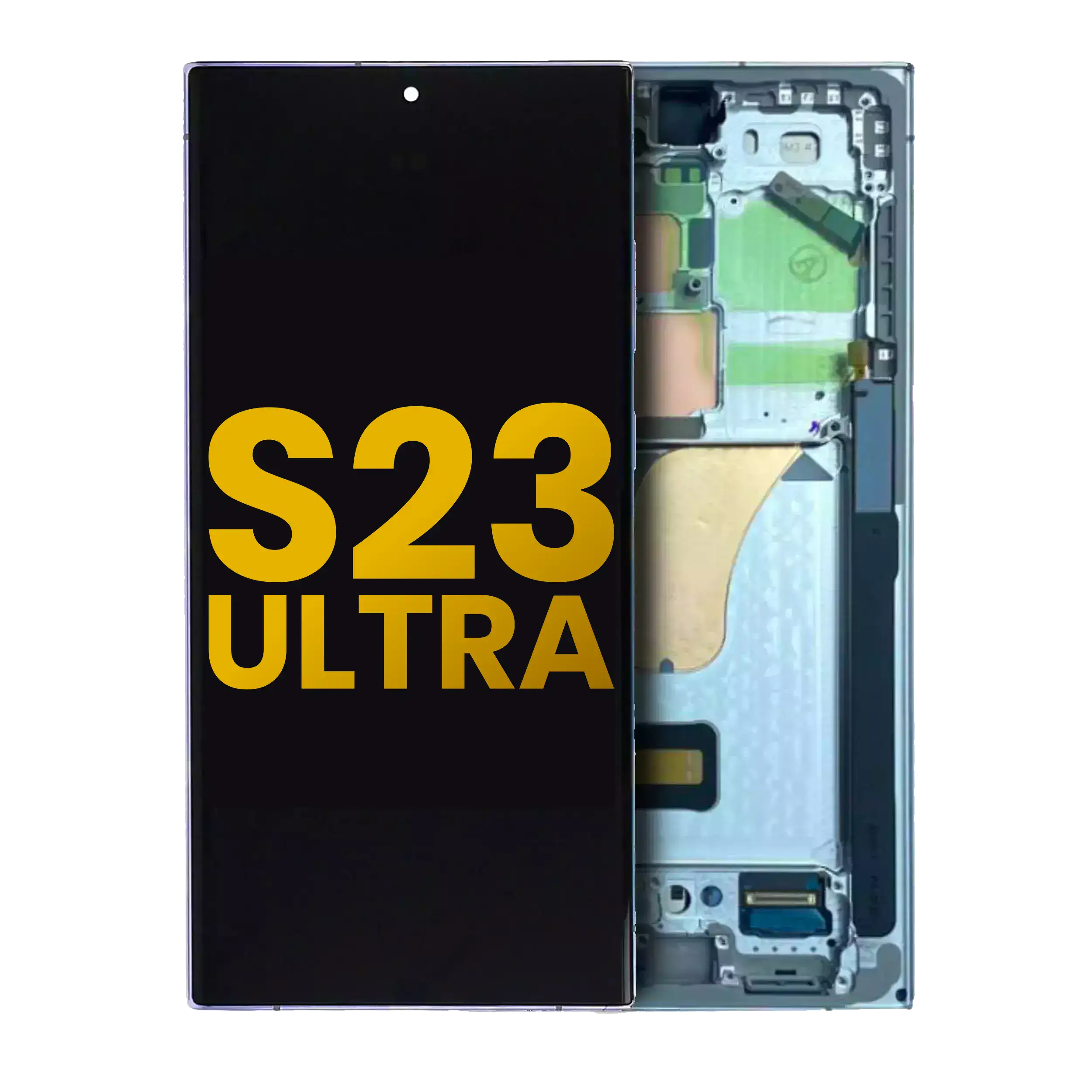 Oled Assembly With Frame Compatible For Samsung Galaxy S23 Ultra (Us & International) (Refurbished) (Sky Blue)