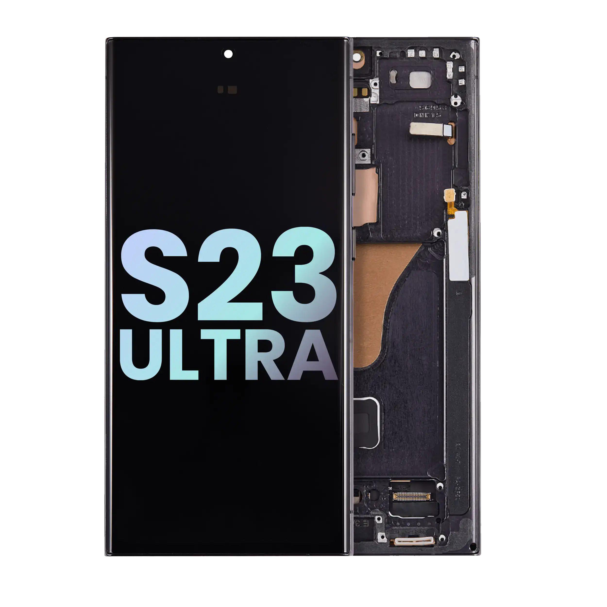 Oled Assembly With Frame Compatible For Samsung Galaxy S23 Ultra 5G (Us & International) (Service Pack) (Phantom Black)