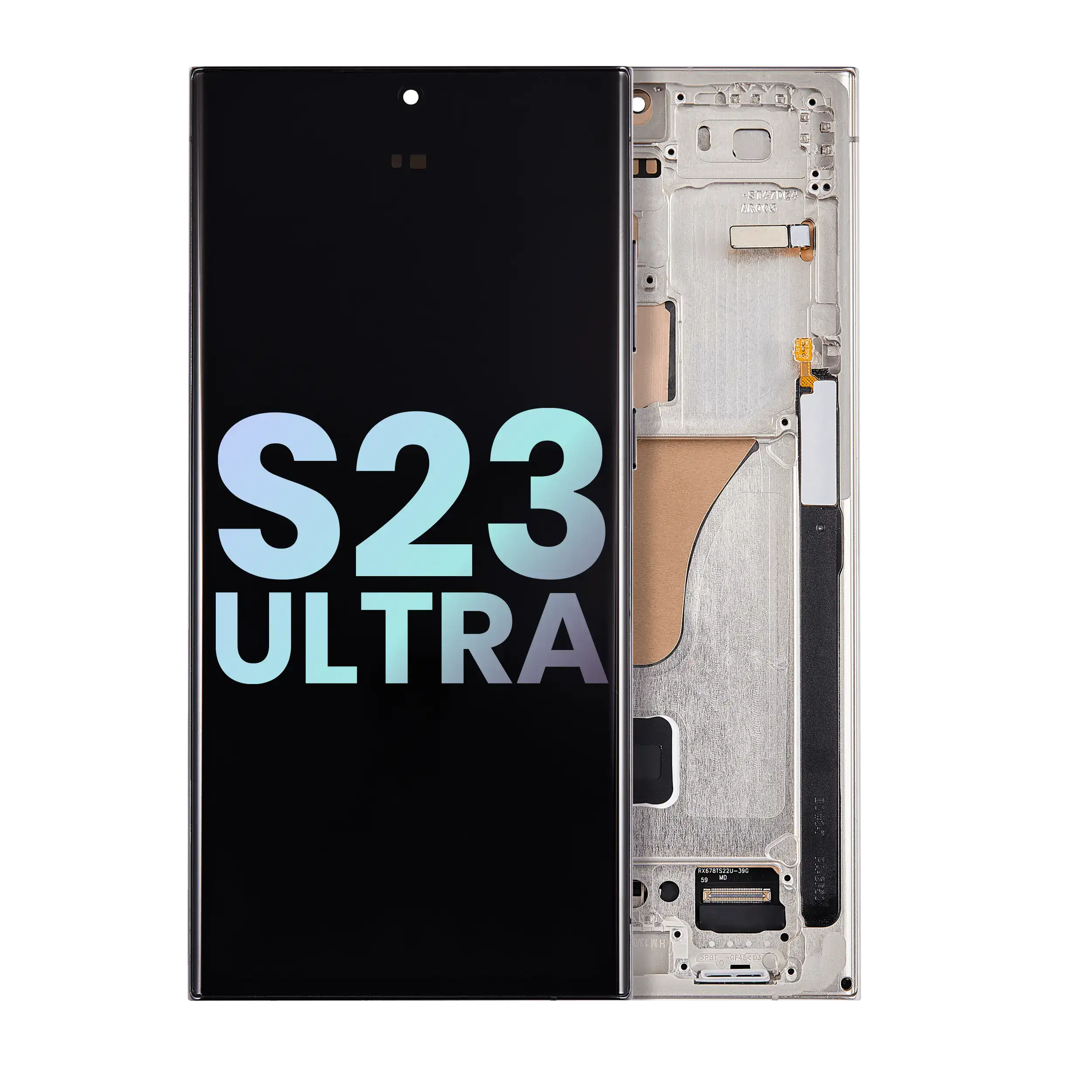 Oled Assembly With Frame Compatible For Samsung Galaxy S23 Ultra 5G (Us & International) (Service Pack) (Cream)