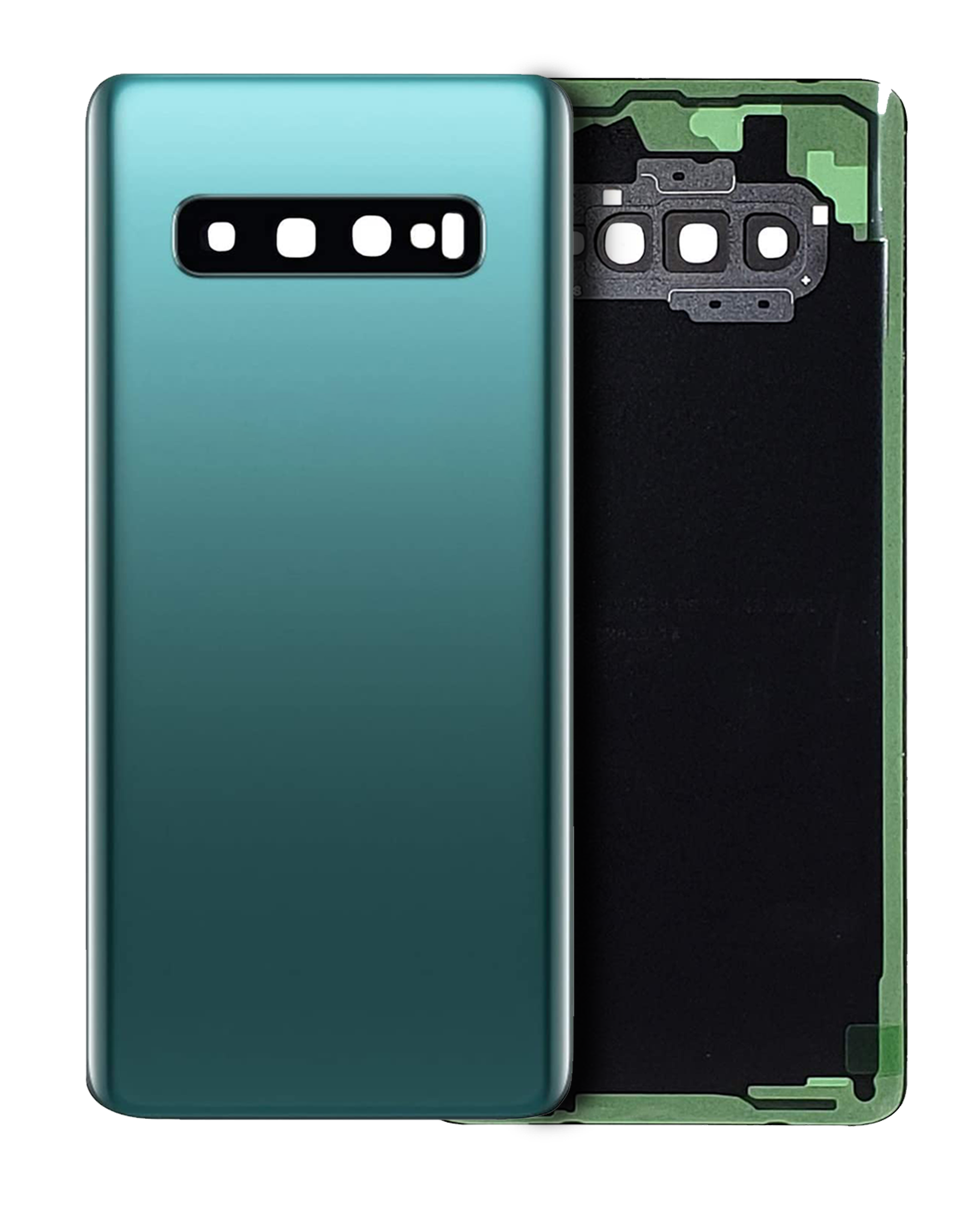 Back Cover Glass With Camera Lens Compatible For Samsung Galaxy S10 Plus (No Logo) (Aftermarket Plus) (Prism Green)