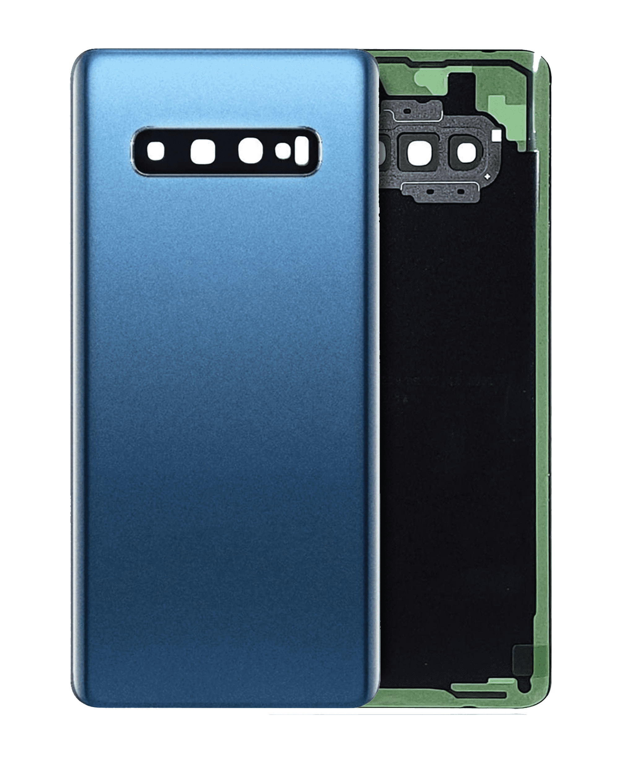 Back Cover Glass With Camera Lens Compatible For Samsung Galaxy S10 Plus (No Logo) (Aftermarket Plus) (Prism Blue)