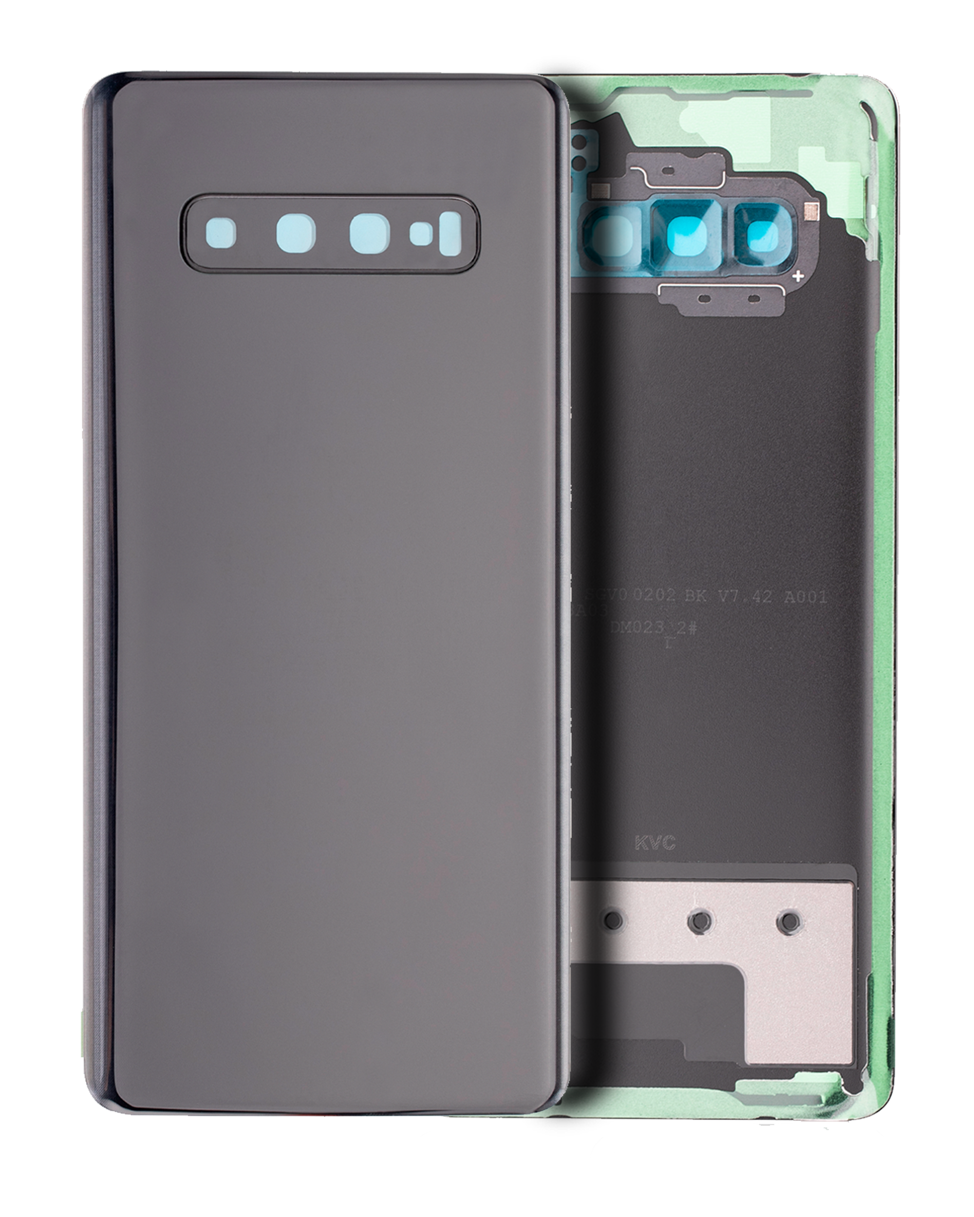 Back Cover Glass With Camera Lens Compatible For Samsung Galaxy S10 Plus (No Logo) (Aftermarket Plus) (Prism Black)
