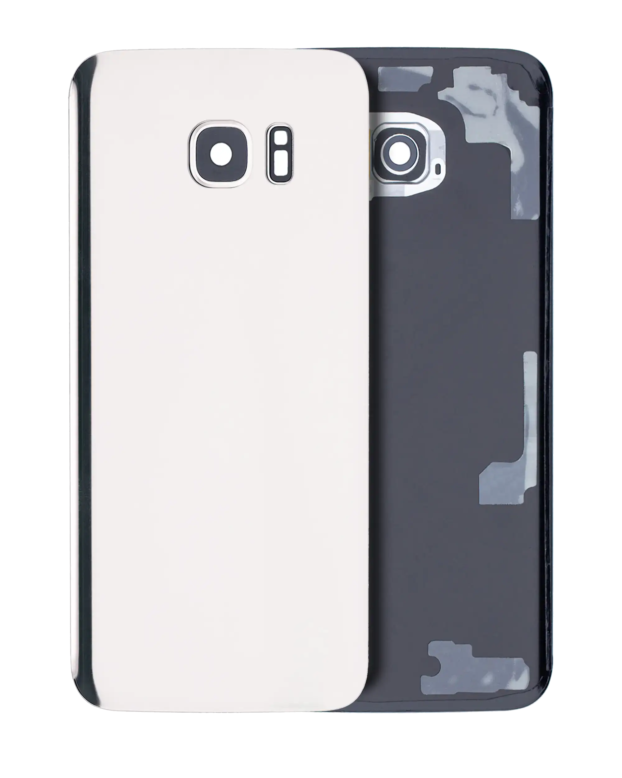 Back Cover Glass With Camera Lens Compatible For Samsung Galaxy S7 Edge (No Logo) (Aftermarket Plus) (White)
