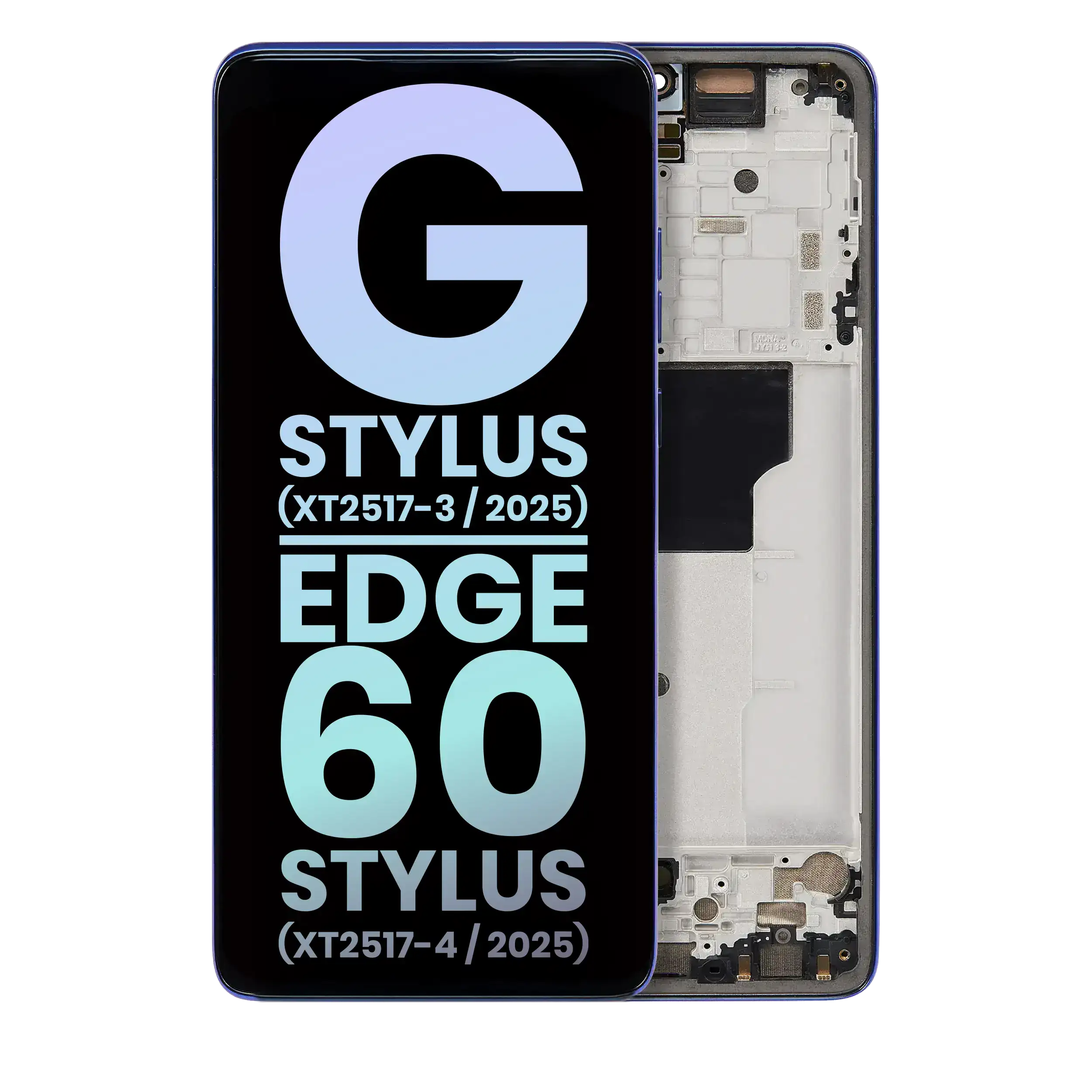 Oled Assembly With Frame Compatible For Motorola Moto G Stylus 5G (Xt2517 / 2025) (Official - Not Aftermarket) (Pantone Surf The Web)