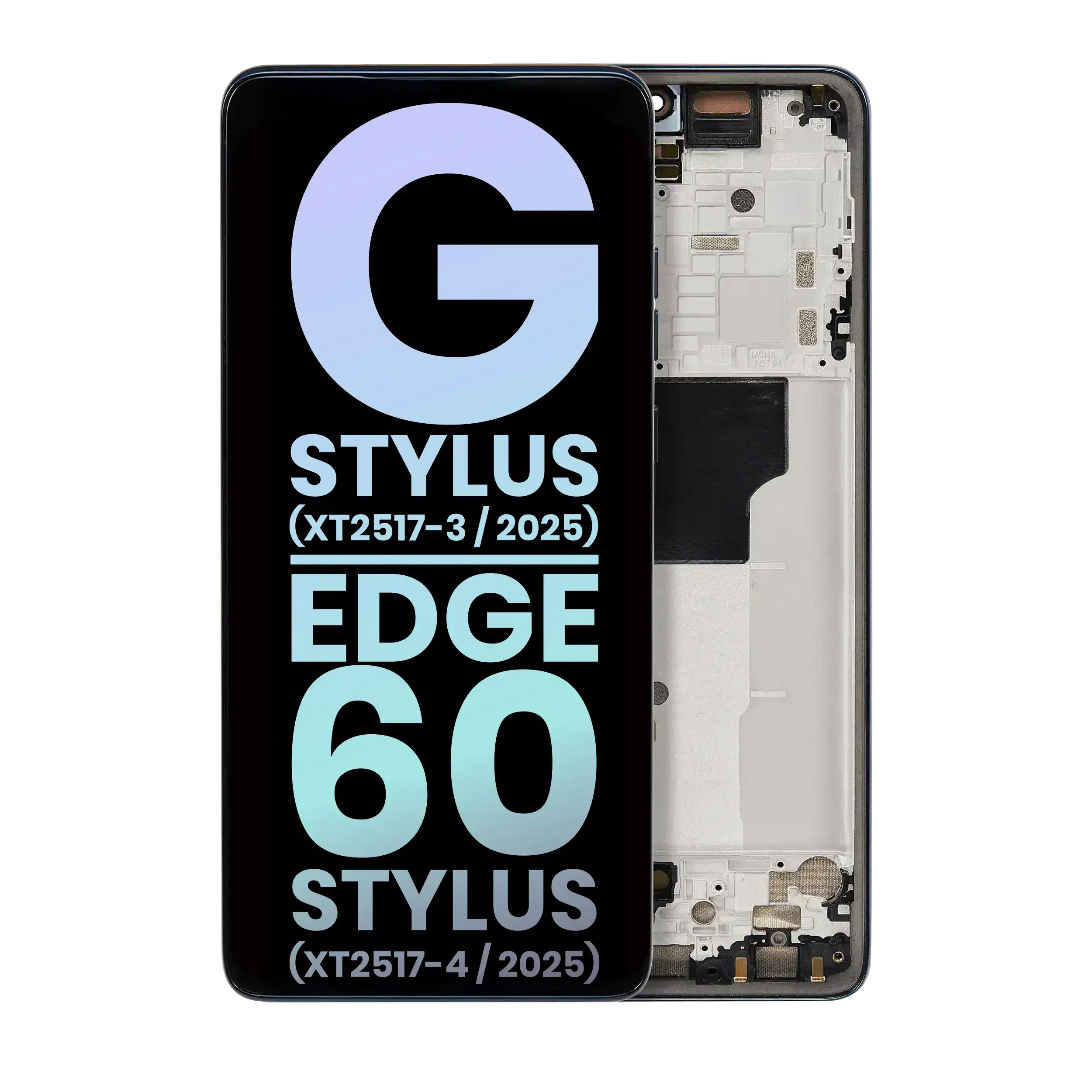 Oled Assembly With Frame Compatible For Motorola Moto G Stylus 5G (Xt2517 / 2025) (Official - Not Aftermarket) (Pantone Gibraltar Sea )
