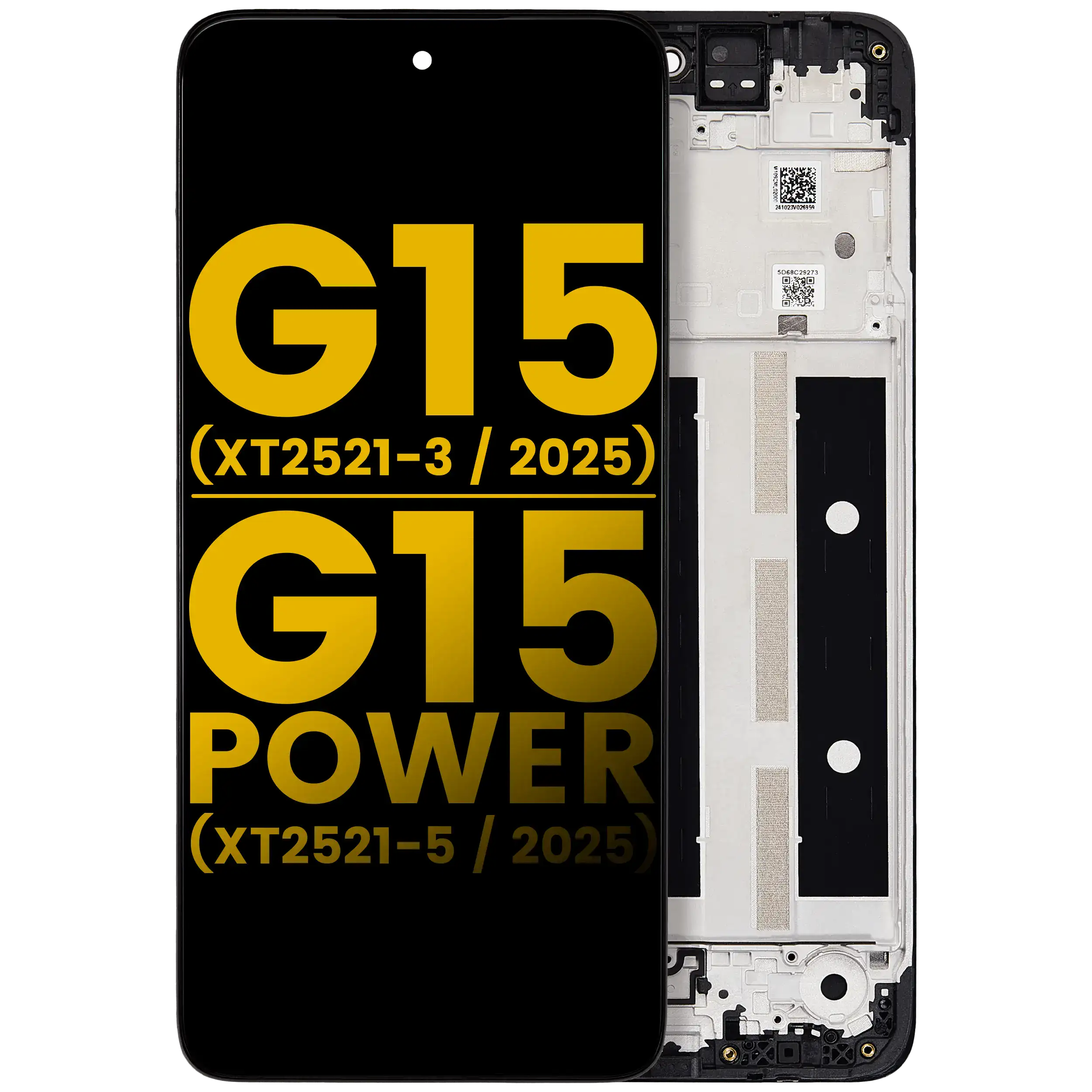 Lcd Assembly With Frame Compatible For Motorola Moto G15 (Xt2521-3 /2025) / G15 Power (Xt2521-5 /2025) (Refurbished) (All Colors)