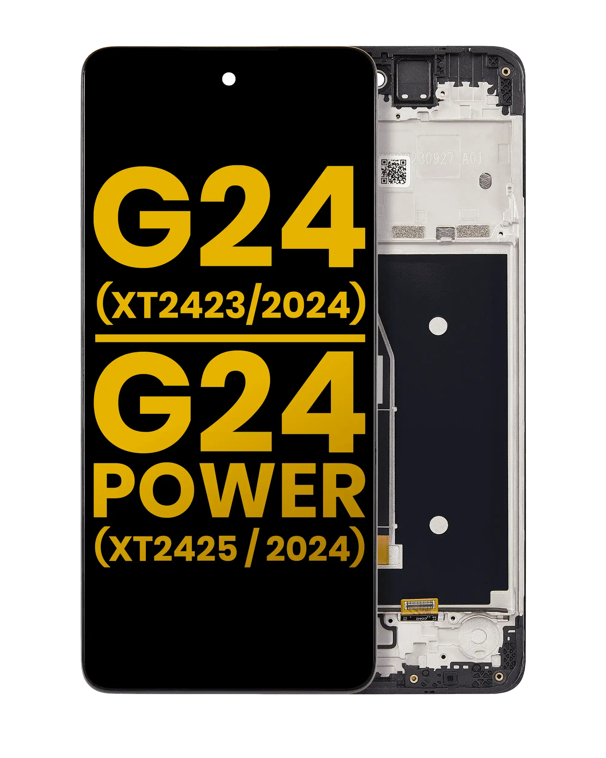 Lcd Assembly With Frame Compatible For Motorola Moto G24 (Xt2423 / 2024) / G24 Power (Xt2425-1 / 2024)  (Refurbished) (All Colors)