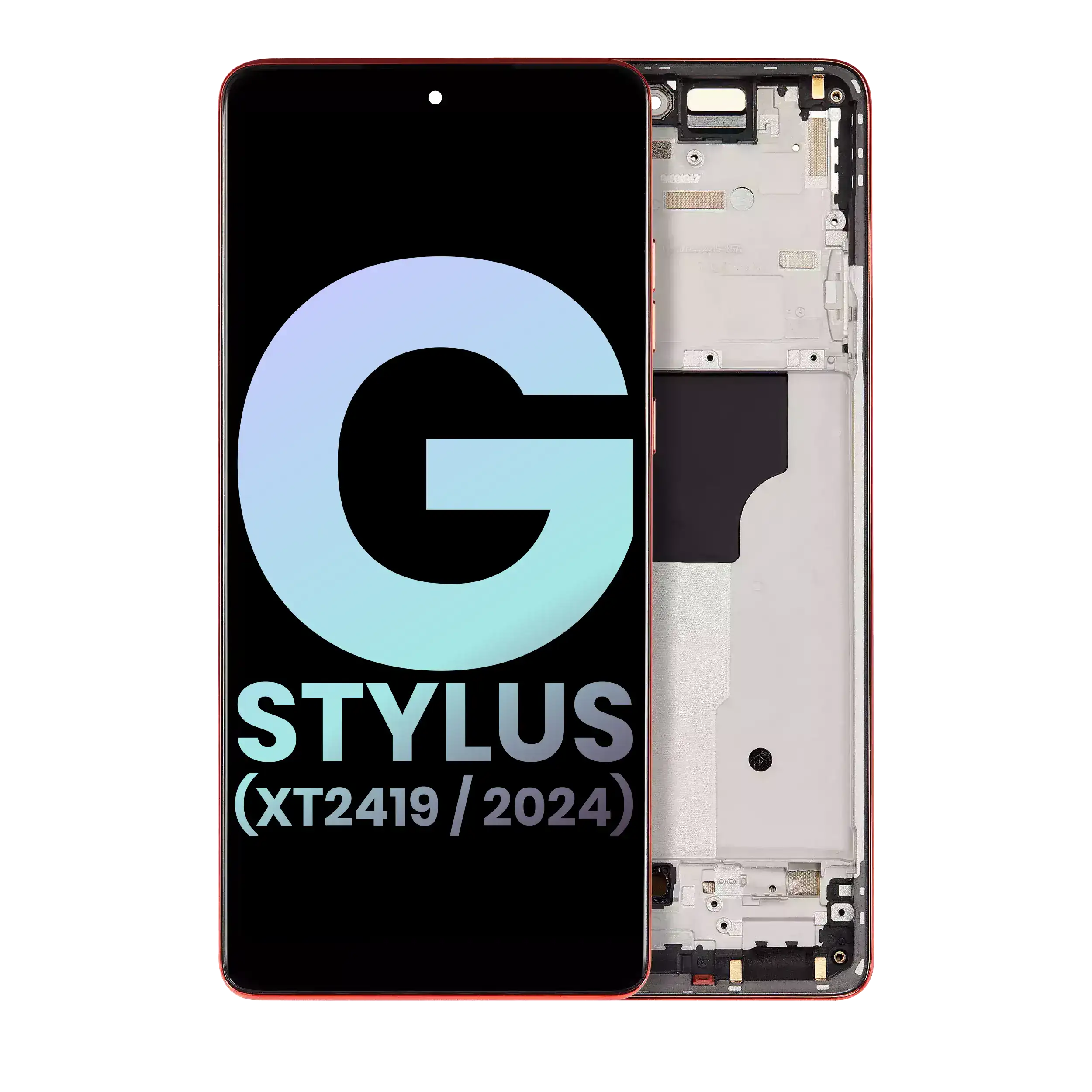 Oled Assembly With Frame Compatible For Motorola Moto G Stylus 5G (Xt2419 / 2024) (Official - Not Aftermarket) (Scarlet Wave)
