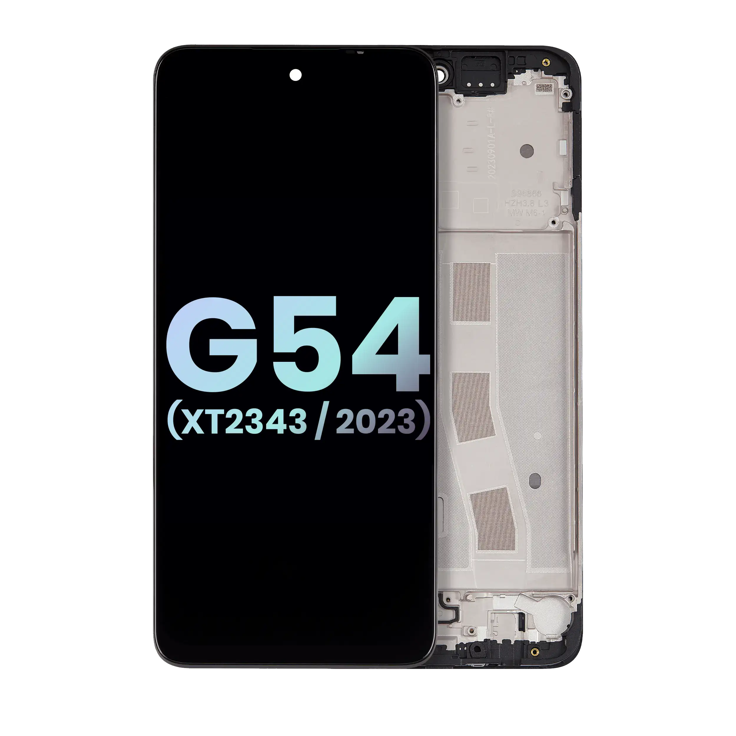 Lcd Assembly With Frame Compatible For Moto G54 (Xt2343 / 2023) (Official - Not Aftermarket) (Black)
