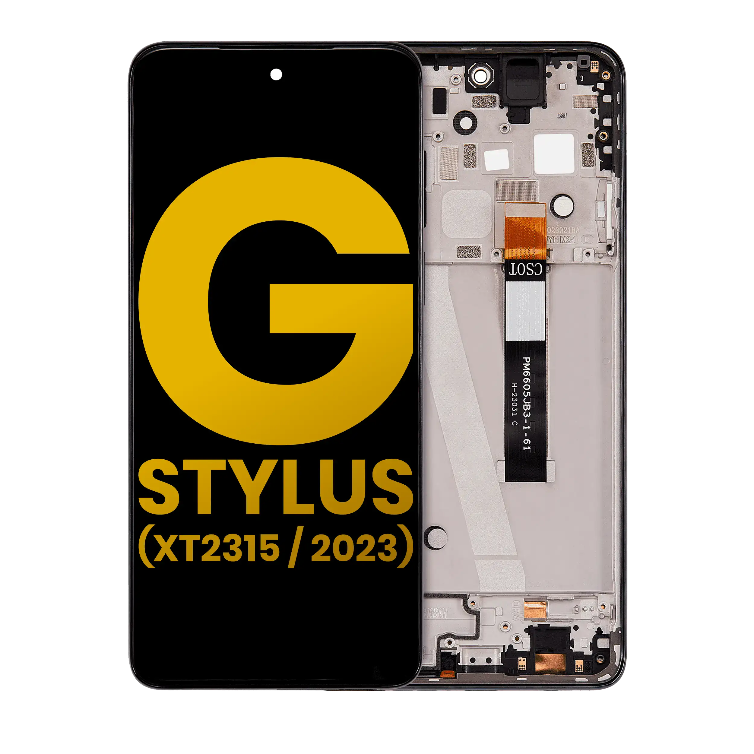Lcd Assembly With Frame Compatible For Motorola Moto G Stylus 5G (Xt2315 / 2023) (Refurbished) (Cosmic Black)
