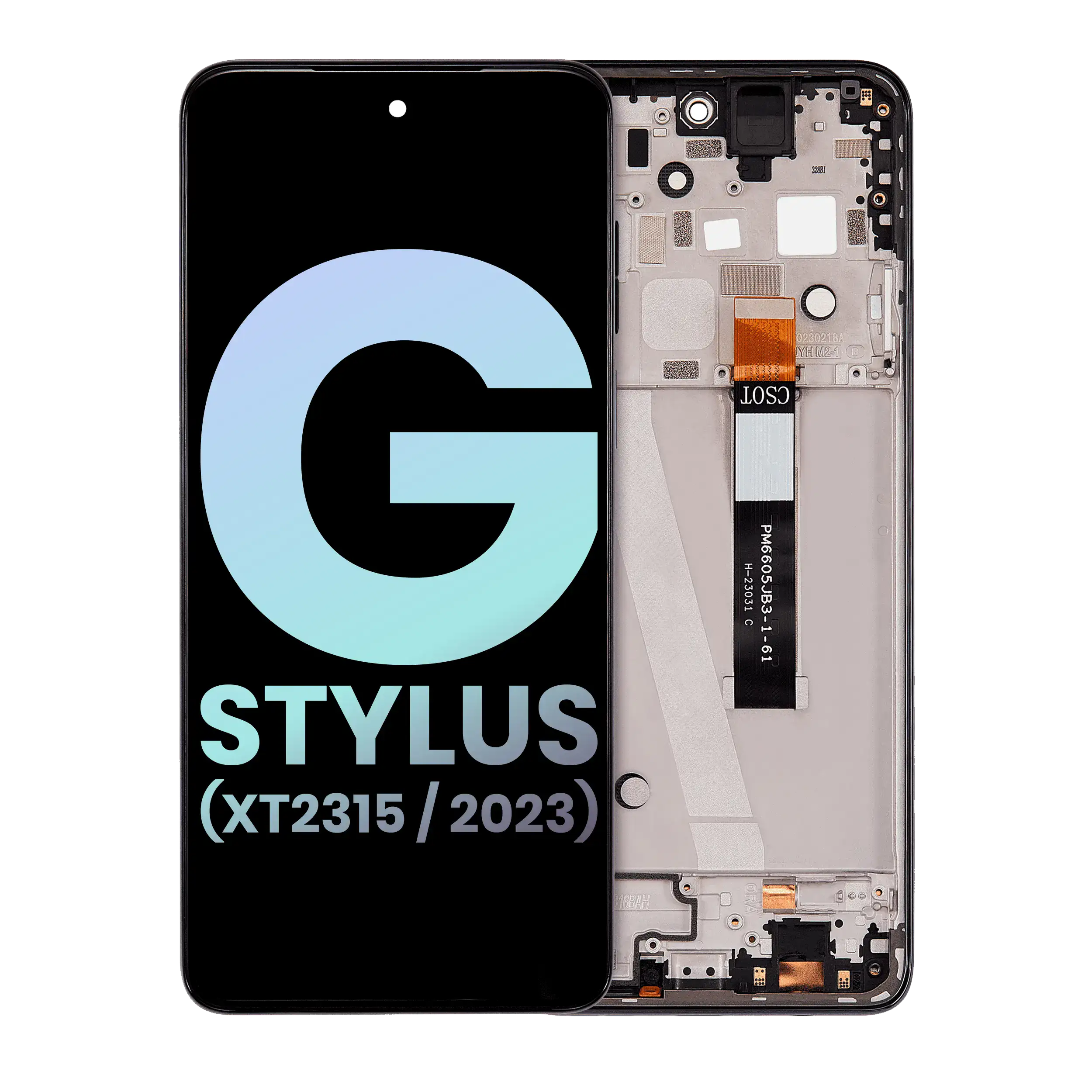 Lcd Assembly With Frame Compatible For Motorola Moto G Stylus 5G (Xt2315 / 2023) (Official - Not Aftermarket) (Cosmic Black)