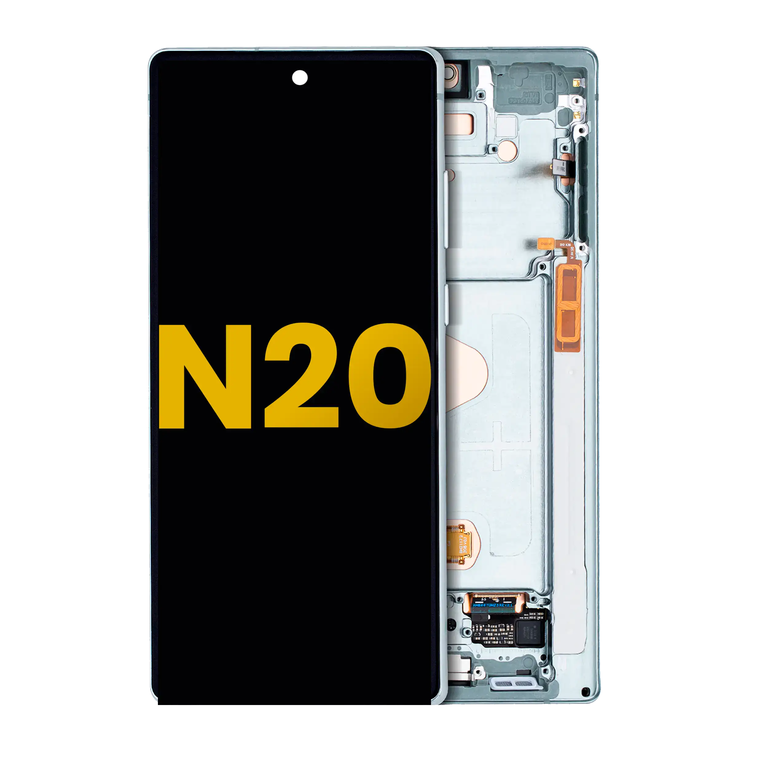 Oled Assembly With Frame Compatible For Samsung Galaxy Note 20 5G (Refurbished) (Mystic Green)