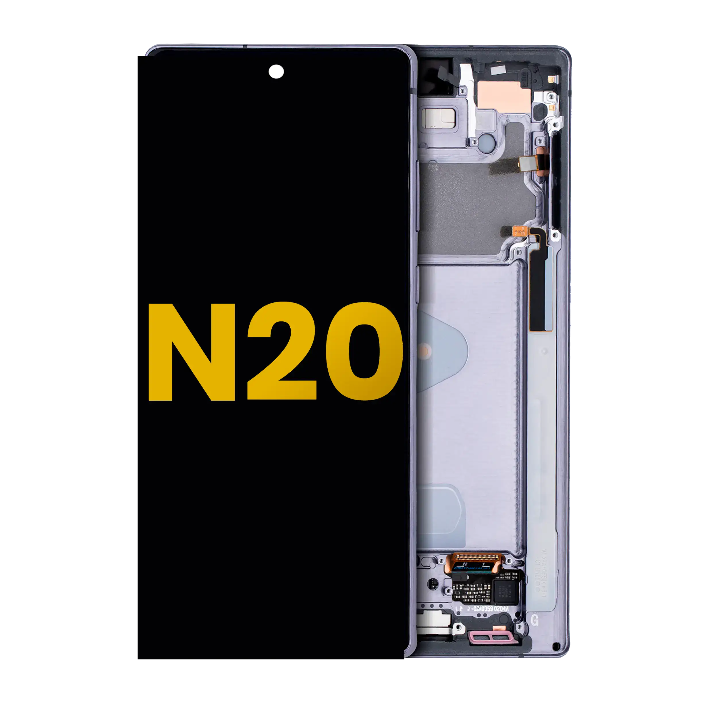 Oled Assembly With Frame Compatible For Samsung Galaxy Note 20 5G (Refurbished) (Mystic Gray)