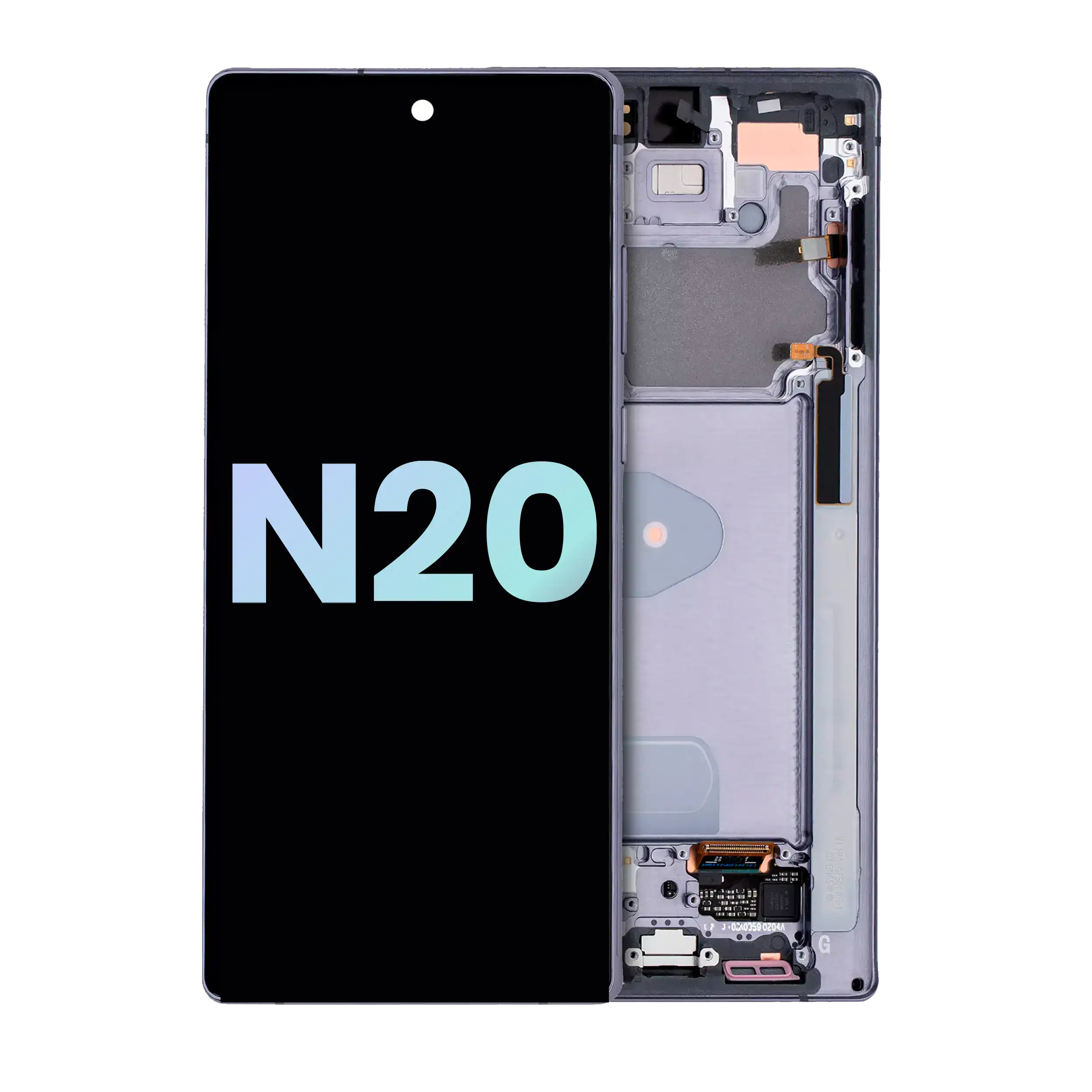 Oled Assembly With Frame Compatible For Samsung Galaxy Note 20 5G (Service Pack) (Mystic Gray)