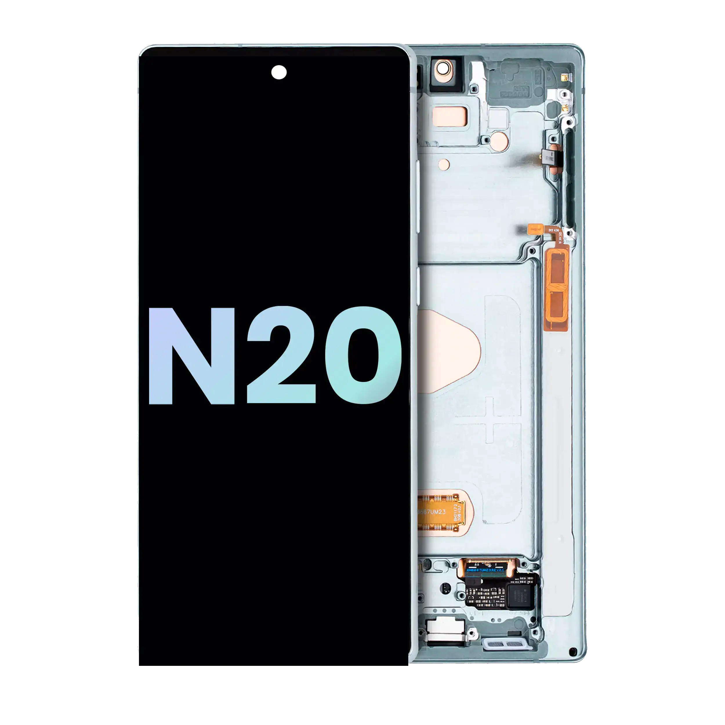 Oled Assembly With Frame Compatible For Samsung Galaxy Note 20 5G (Service Pack) (Mystic Green)