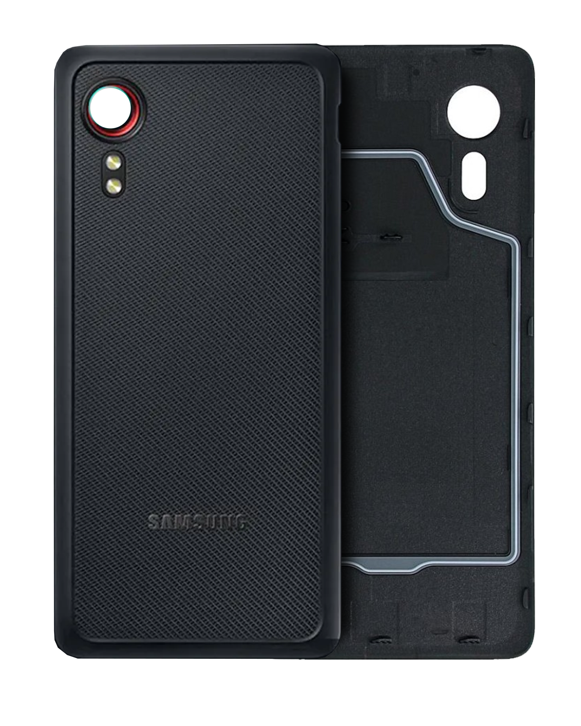 Back Cover Glass With Camera Lens Compatible For Samsung Galaxy Xcover 5 (Service Pack) (Black)