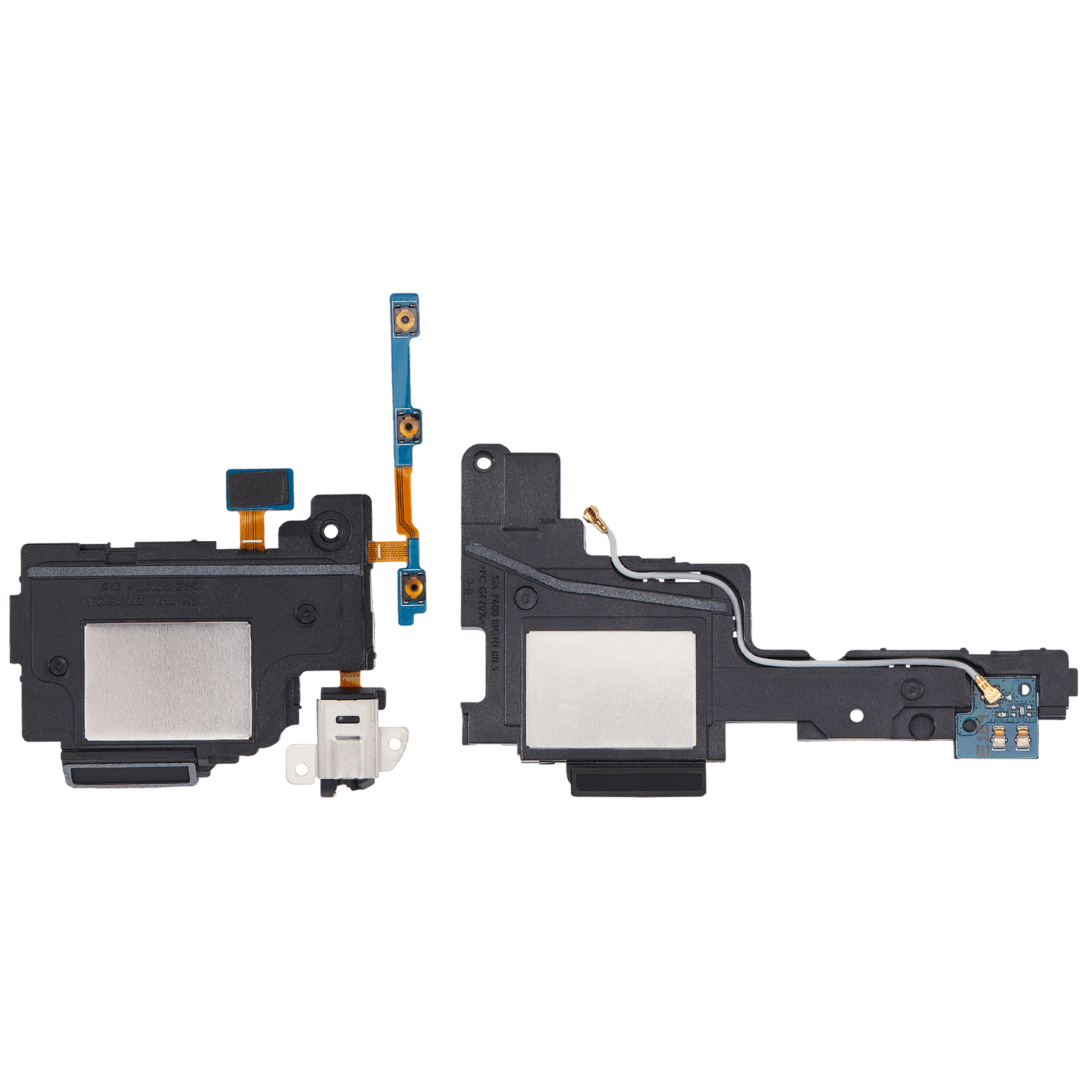 Loudspeaker With Headphone Jack And Power / Volume Flex Cable Compatible For Samsung Galaxy Note 10.1" (2014 Edition / P600 / P605) (2 Piece Set)