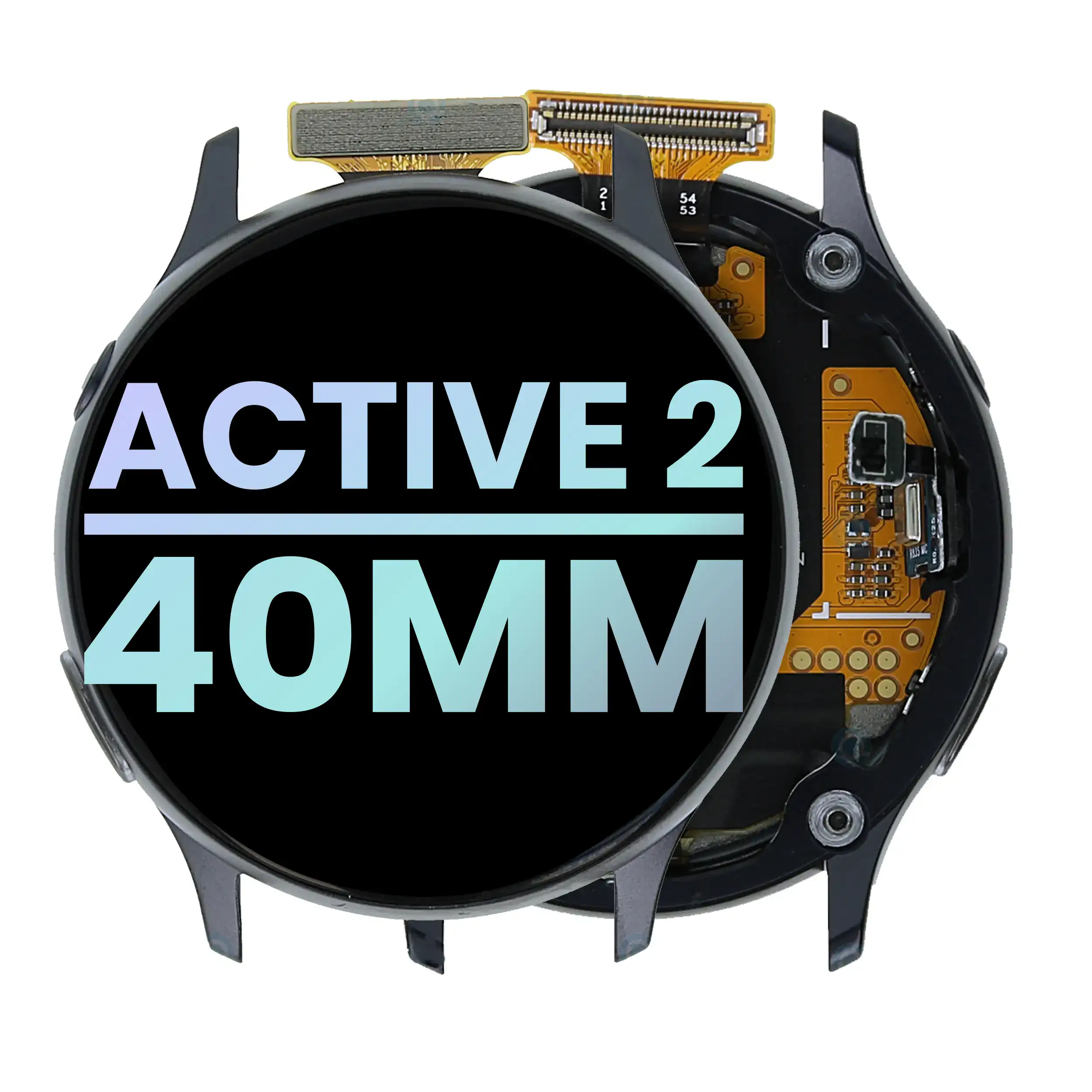 Lcd Assembly With Frame Compatible For Samsung Galaxy Watch Active 2 (40Mm) (Service Pack) (Black)