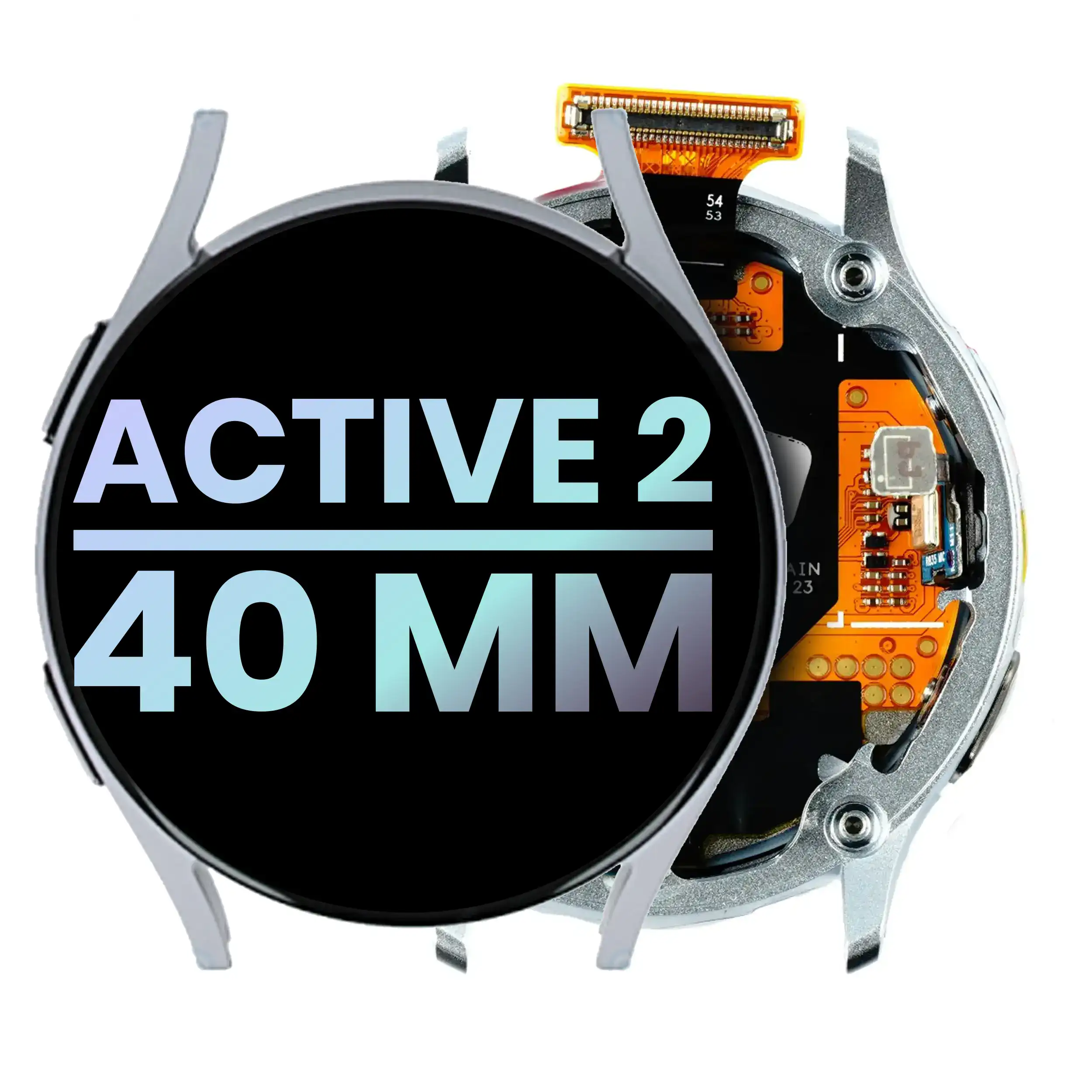 Lcd Assembly Compatible For Samsung Galaxy Watch Active 2 (40Mm) (Wifi Version) (Service Pack) (Silver)