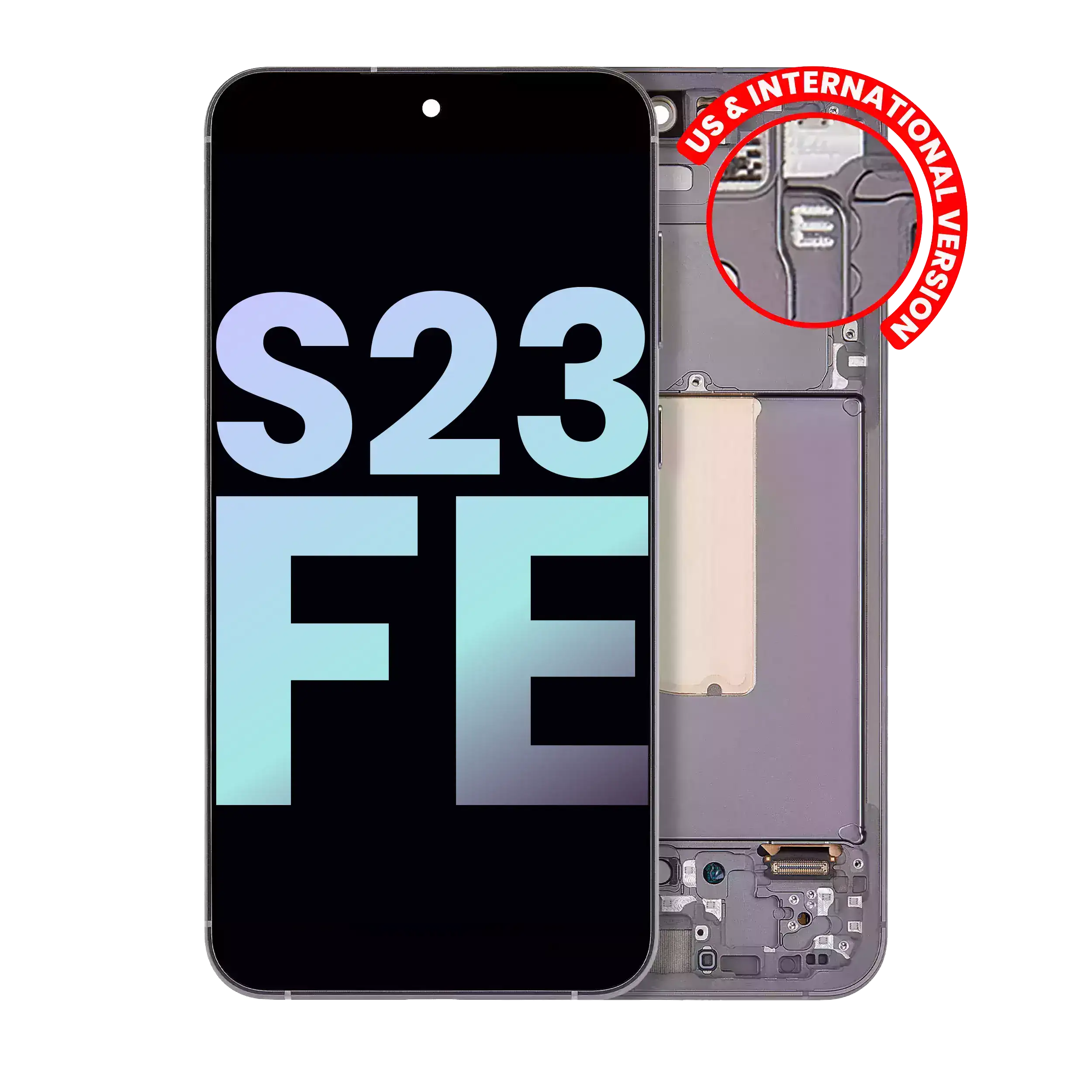Oled Assembly With Frame Compatible For Samsung Galaxy S23 Fe 5G (Us & International Version) (Service Pack) (Graphite)