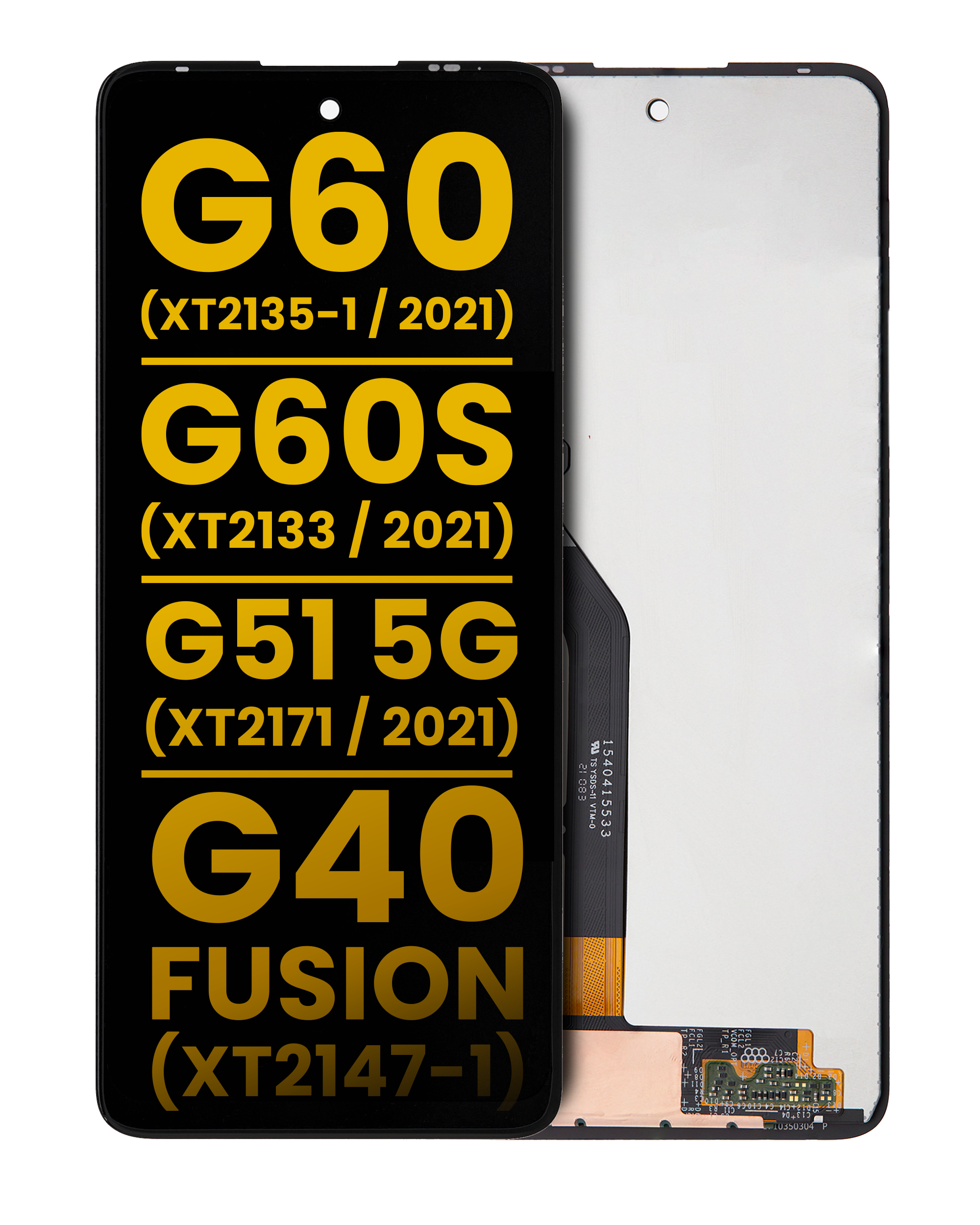 Lcd Assembly Without Frame For Motorola Moto G60 / G60S / G51 5G / Moto G40 Fusion (Refurbished) - Black