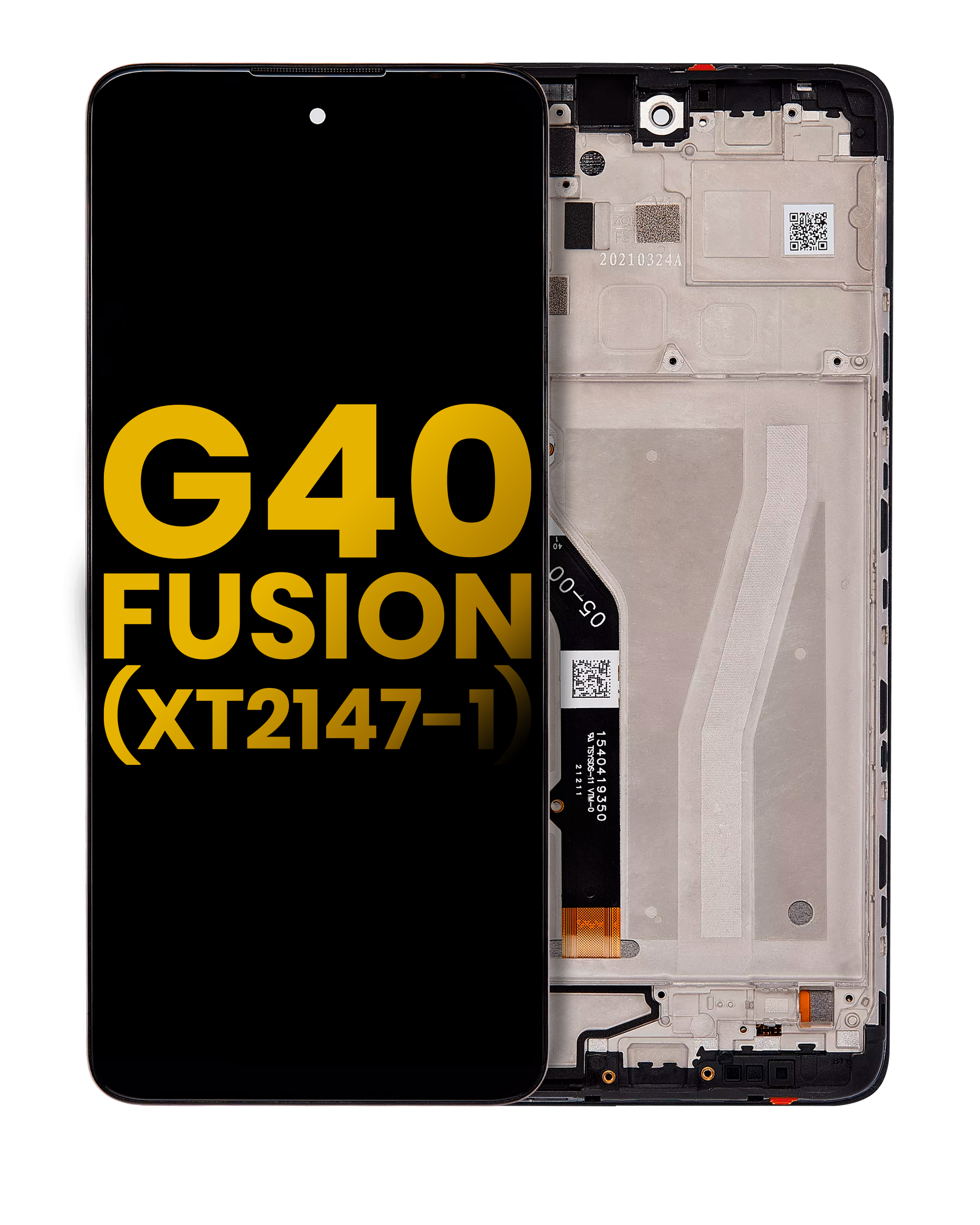Lcd Assembly With Frame Compatible For Motorola Moto G40 Fusion (Xt2147-1) (Refurbished) (Black)