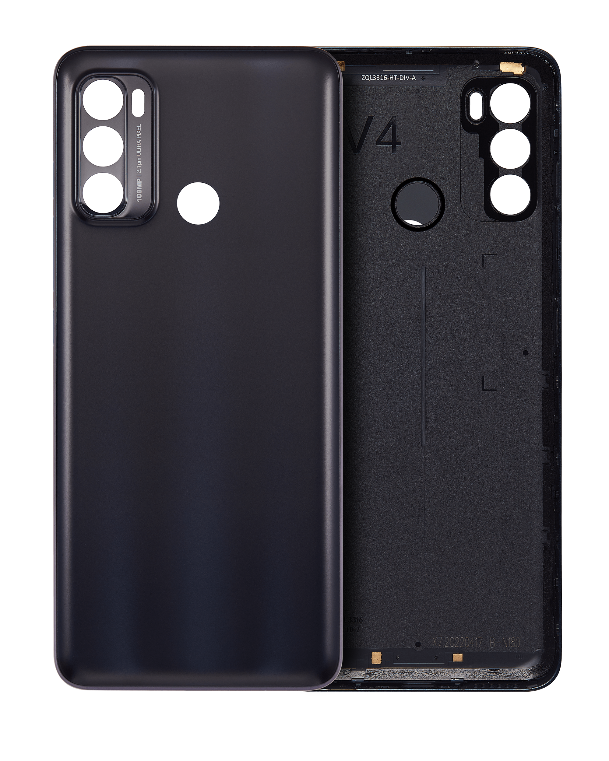 Back Cover Glass Compatible For Motorola Moto G40 Fusion (Xt2147-1 / 2021) (Black)