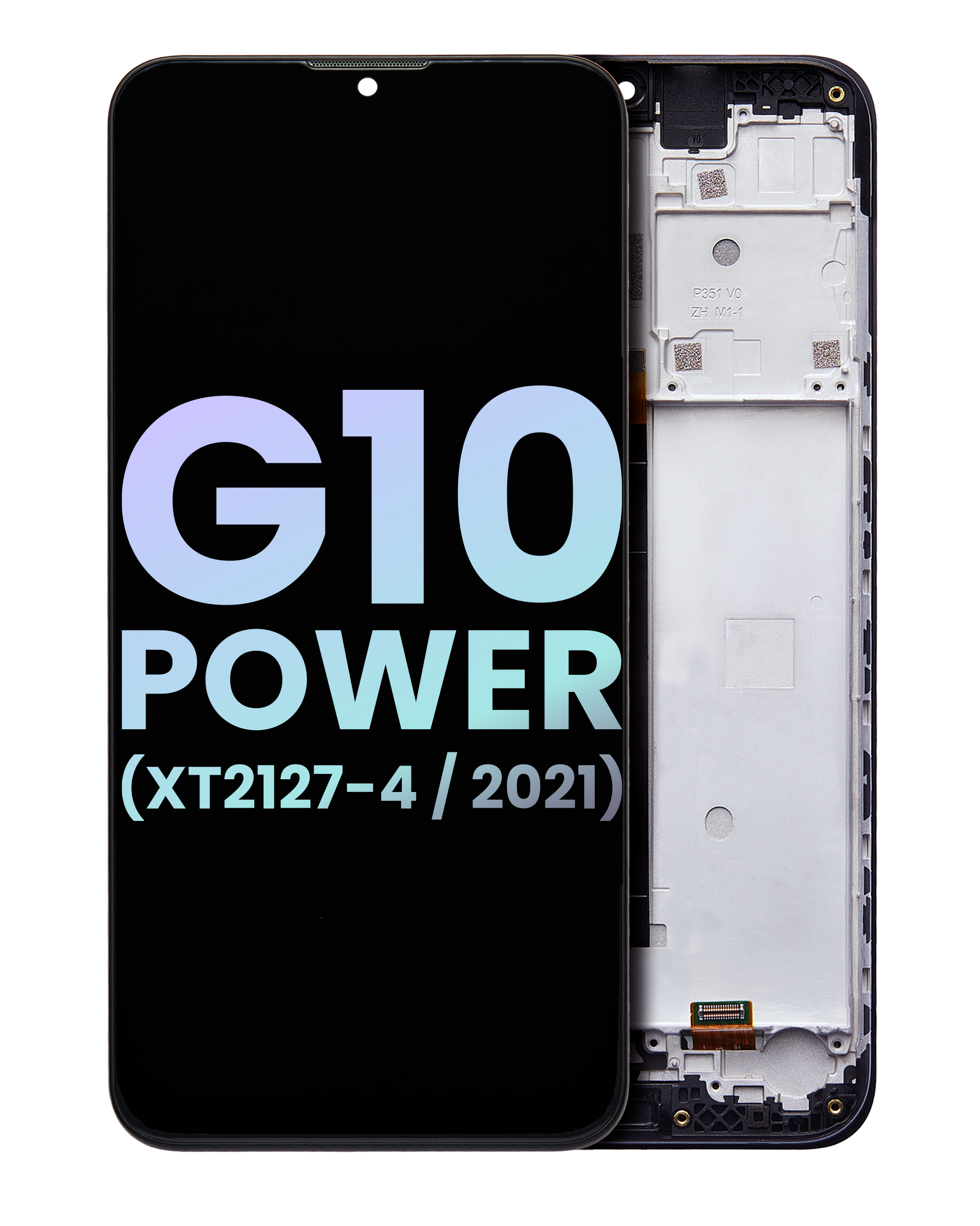 Lcd Assembly With Frame Compatible For Motorola Moto G10 Power (Xt2127-4 / 2021) (Official - Not Aftermarket) (Black)