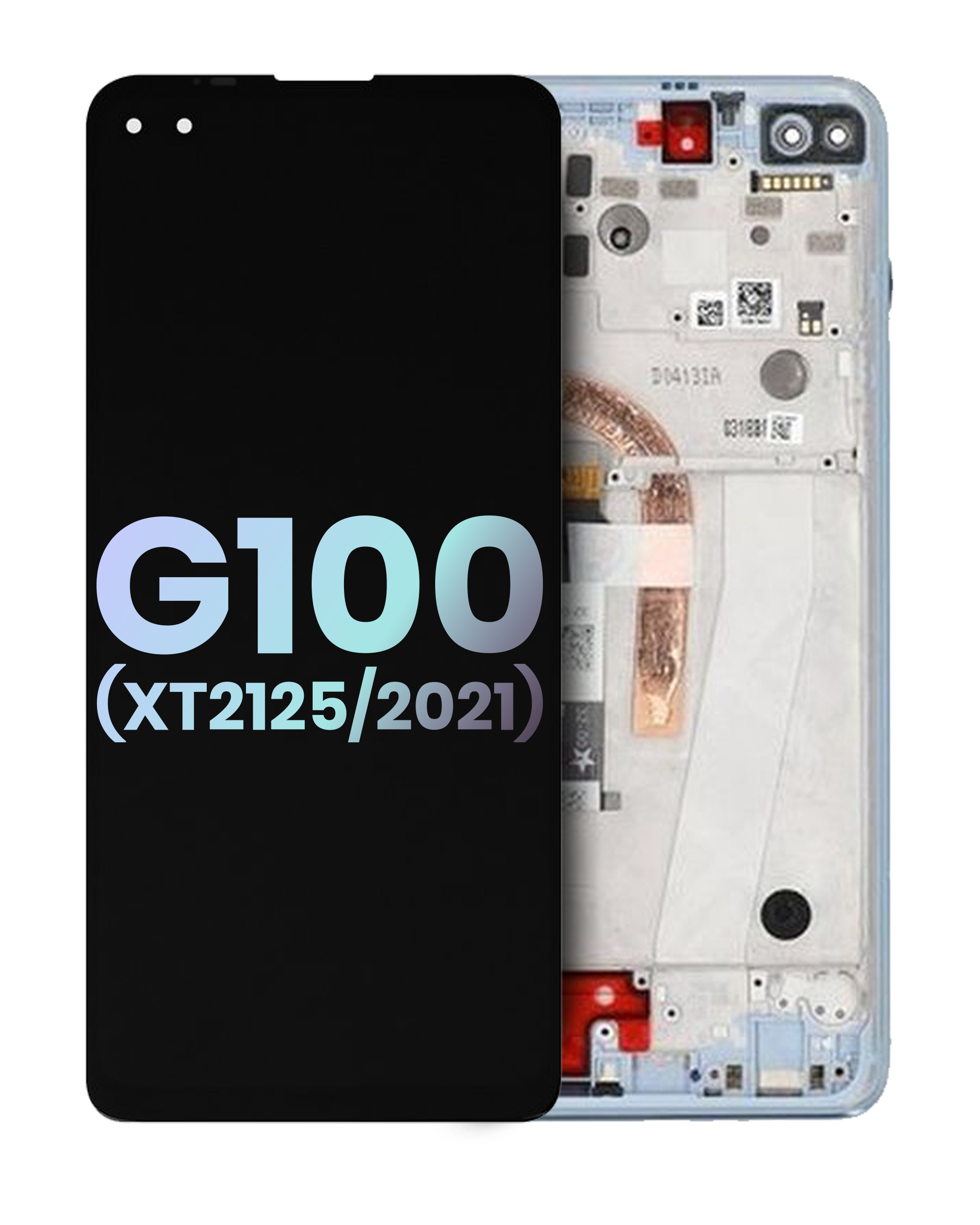 Lcd Assembly With Frame Compatible For Motorola Moto G100 (Xt2125 / 2021) (Official - Not Aftermarket) (Iridescent Sky)