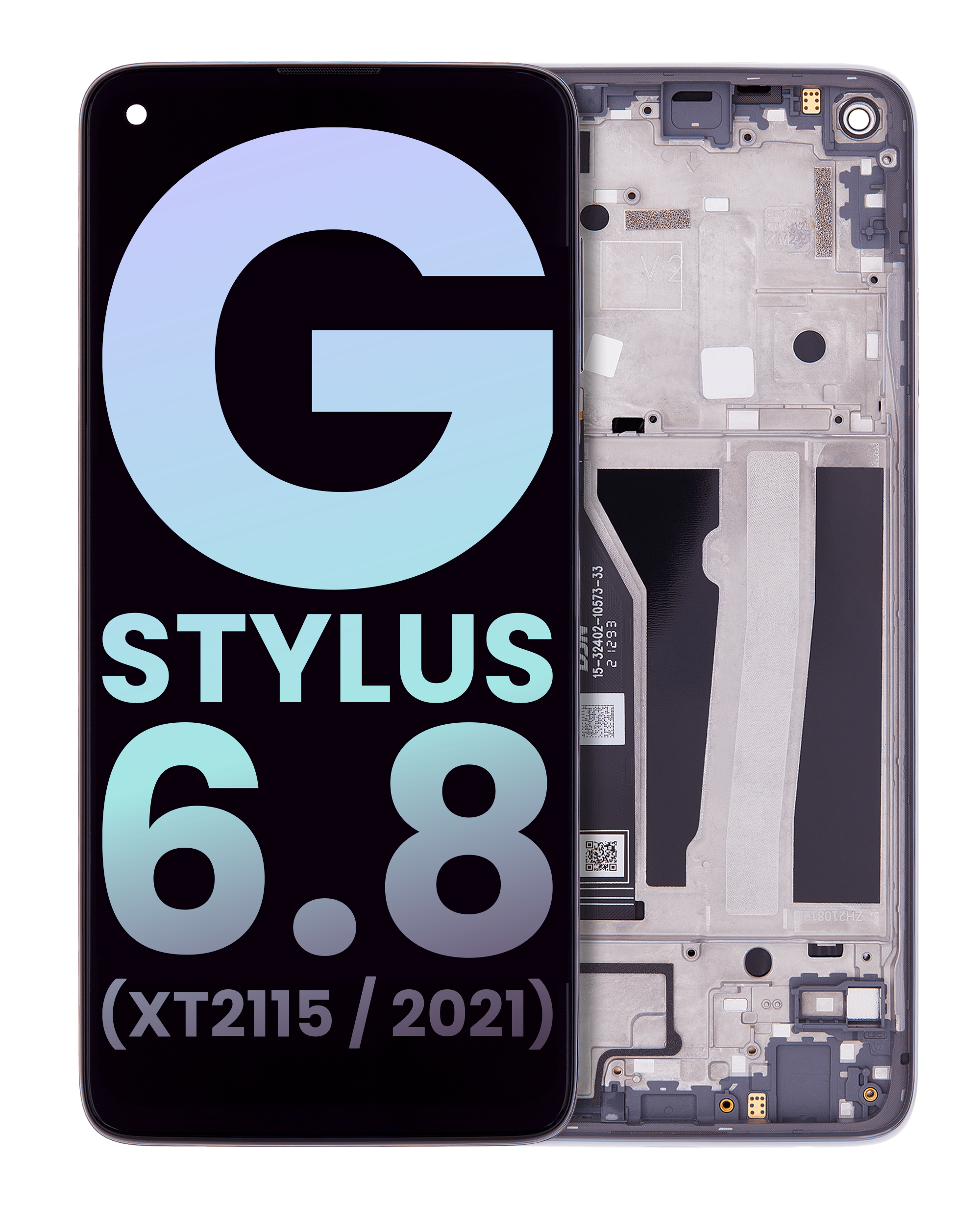 Lcd Assembly With Frame Compatible For Motorola Moto G Stylus 6.8" (Xt2115 / 2021) (Official - Not Aftermarket) (Aurora White)