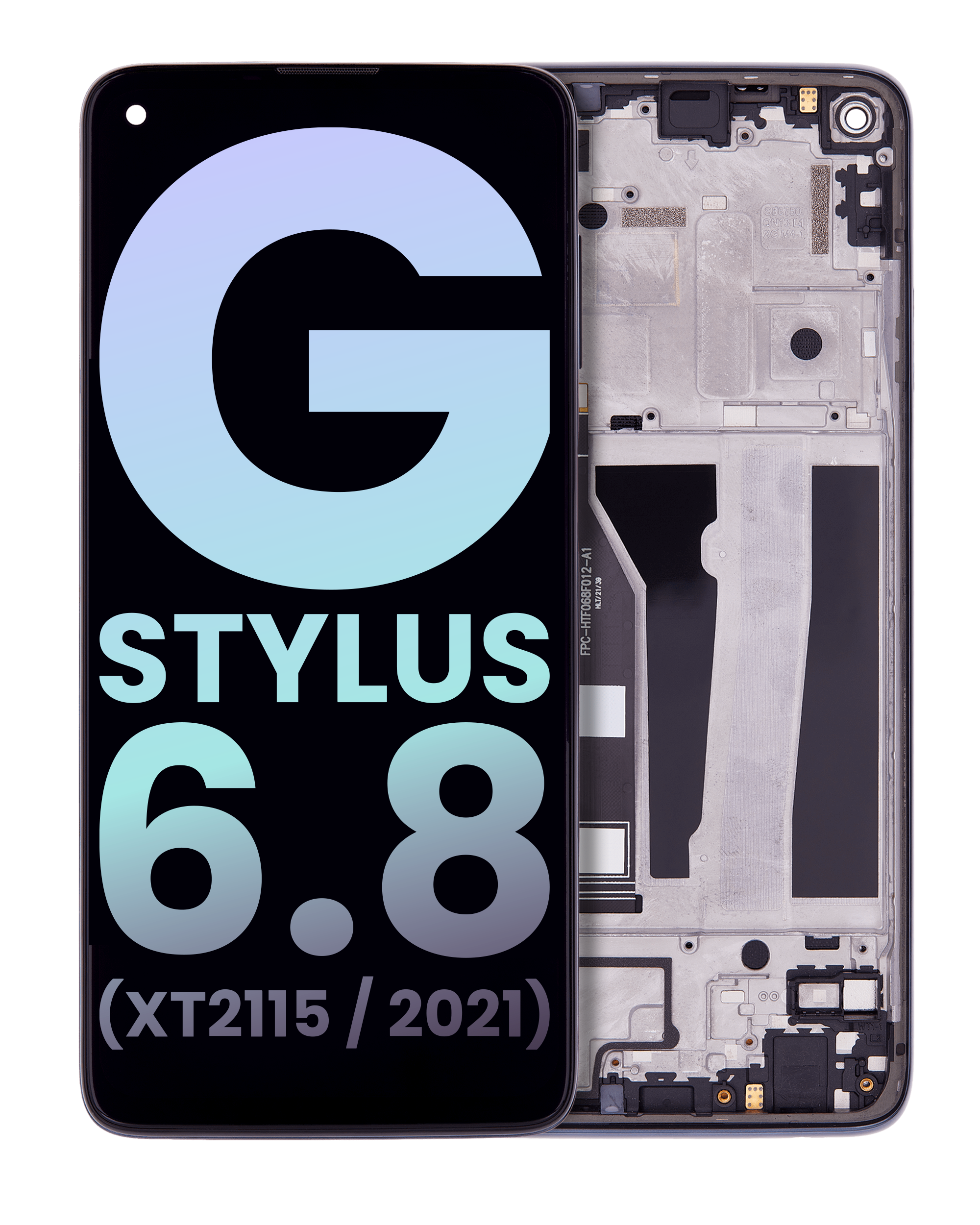 Lcd Assembly With Frame Compatible For Motorola Moto G Stylus 6.8" (Xt2115 / 2021) (Official - Not Aftermarket) (Aurora Black)
