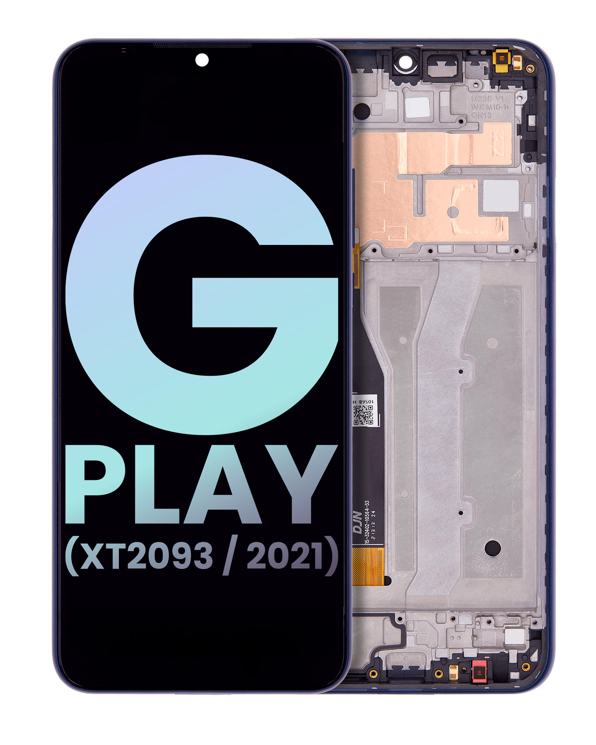 Lcd Assembly With Frame Compatible For Motorola Moto G Play (Xt2093 / 2021) (Official - Not Aftermarket) (Misty Blue)