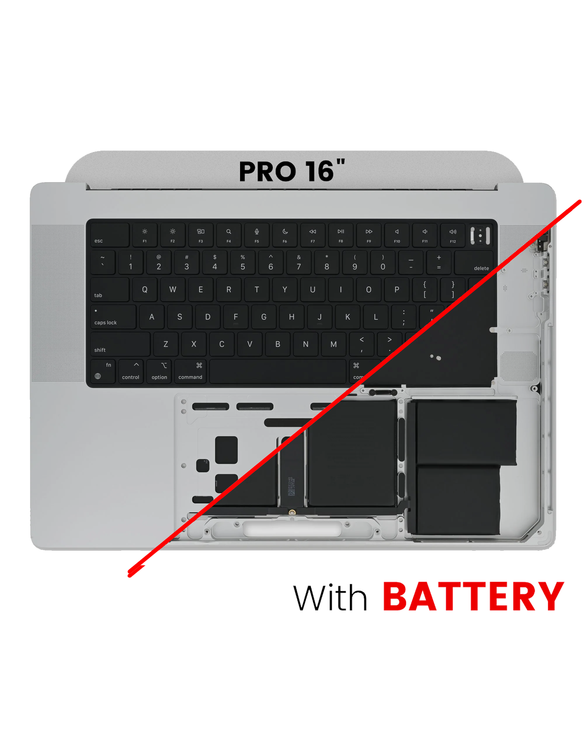 Top Case Assembly With Battery And Keyboard Compatible For Macbook Pro 16" (A2485 / Late 2021) (Used  Pull: Grade A) (Us Keyboard)  (Space Gray)