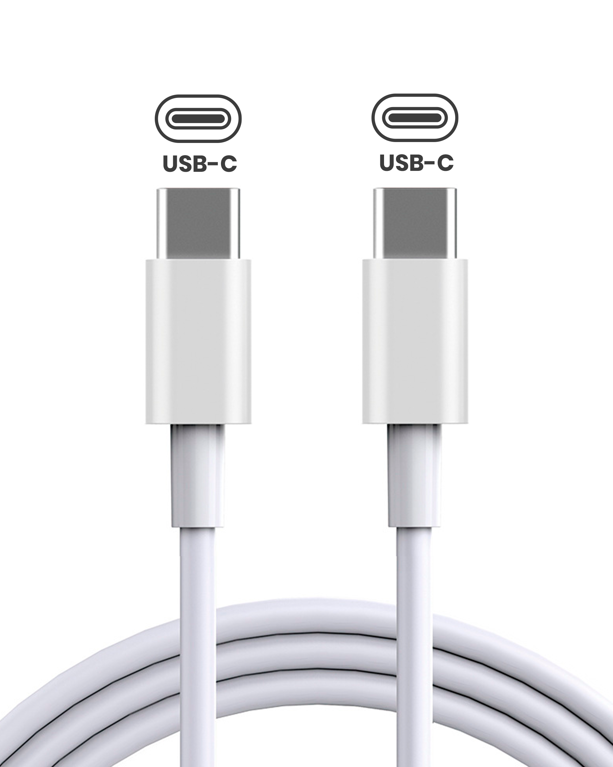 30W / 61W Usb-C To Usb-C Cable (6Ft.) Compatible For Macbook / Imac / Mac ( Grade A) (Bulk Packaging)