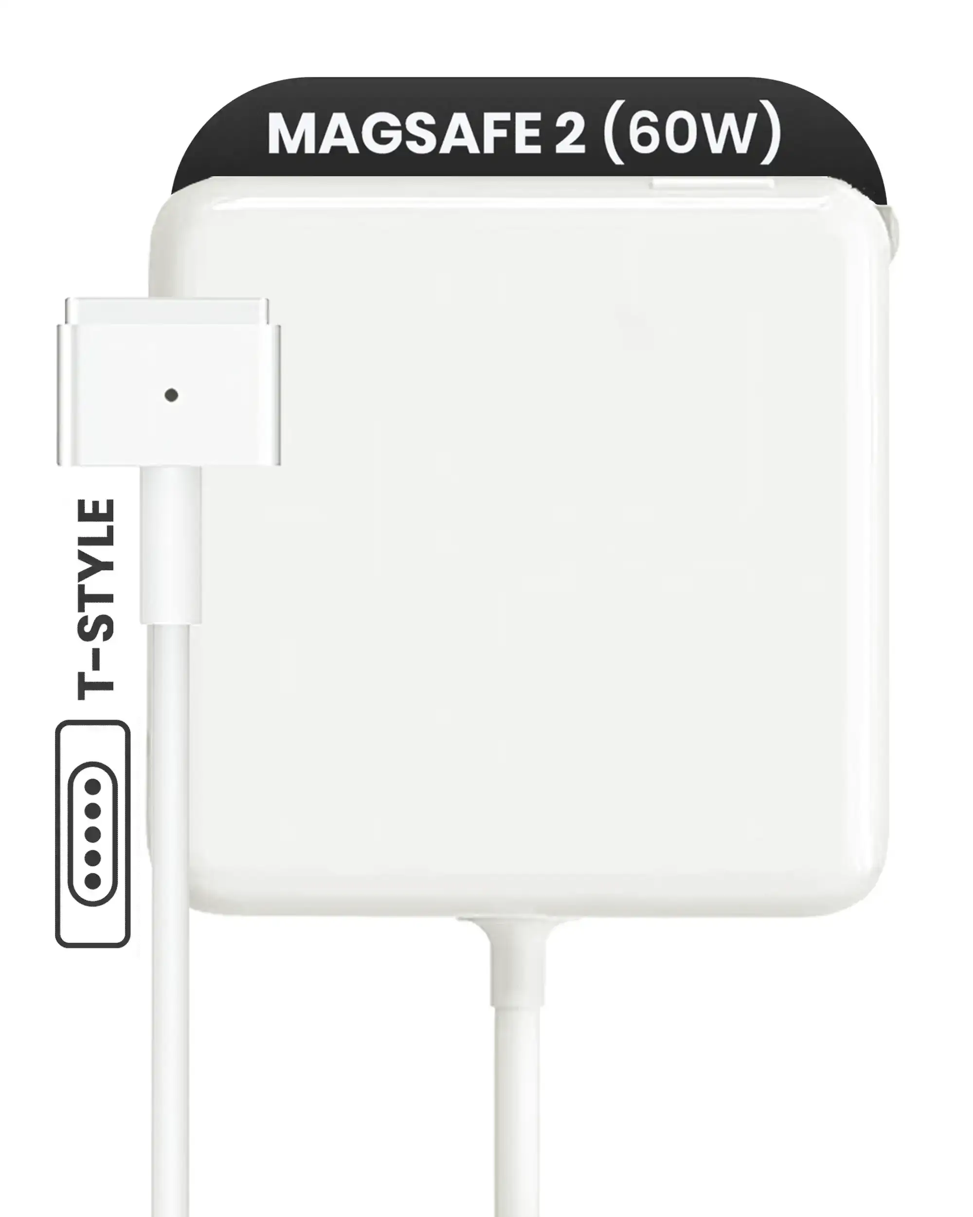 60W Magsafe 2 Power Adapter With Cable (T-Style) For Macbook ( Grade A/B) (Bulk Packaging)