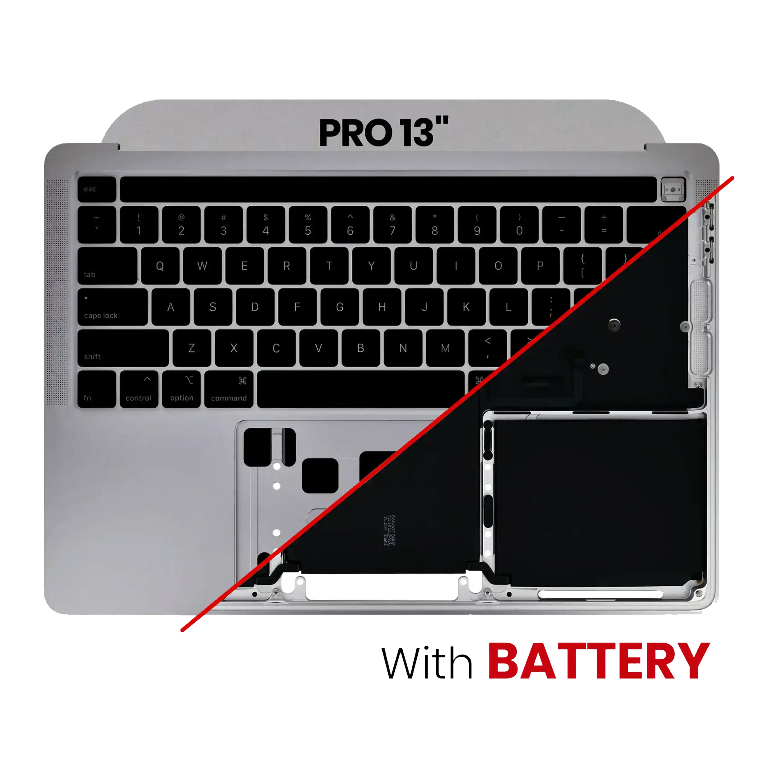 Top Case Assembly With Battery And Keyboard Compatible Macbook Pro 13" (A2289 / Early 2020) (Us Keyboard) (Used  Pull: Grade A) (Space Gray)